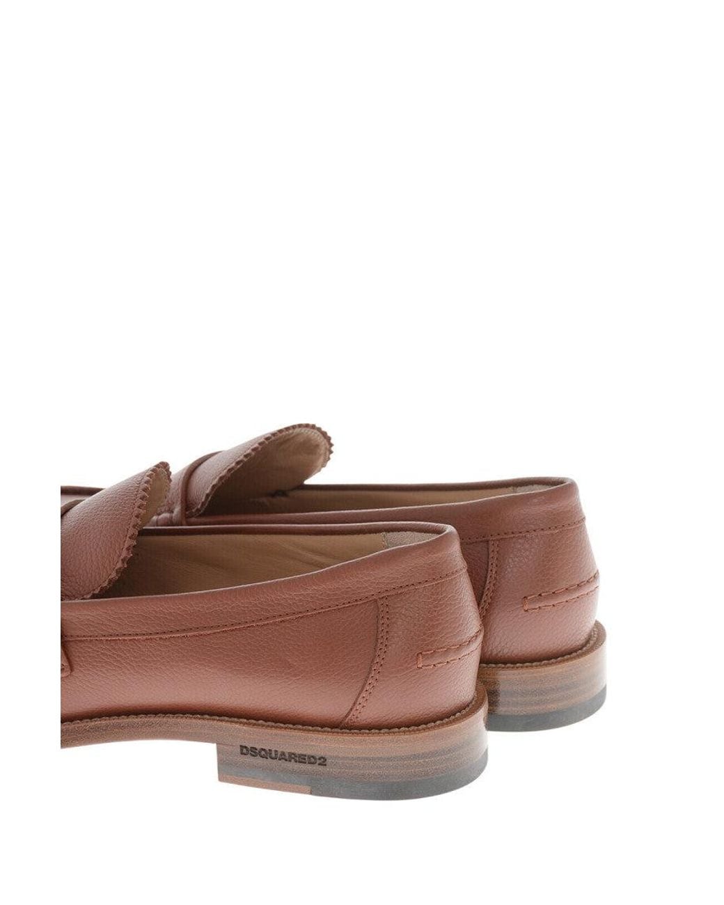 DSquared² Brown Textured Loafers for men