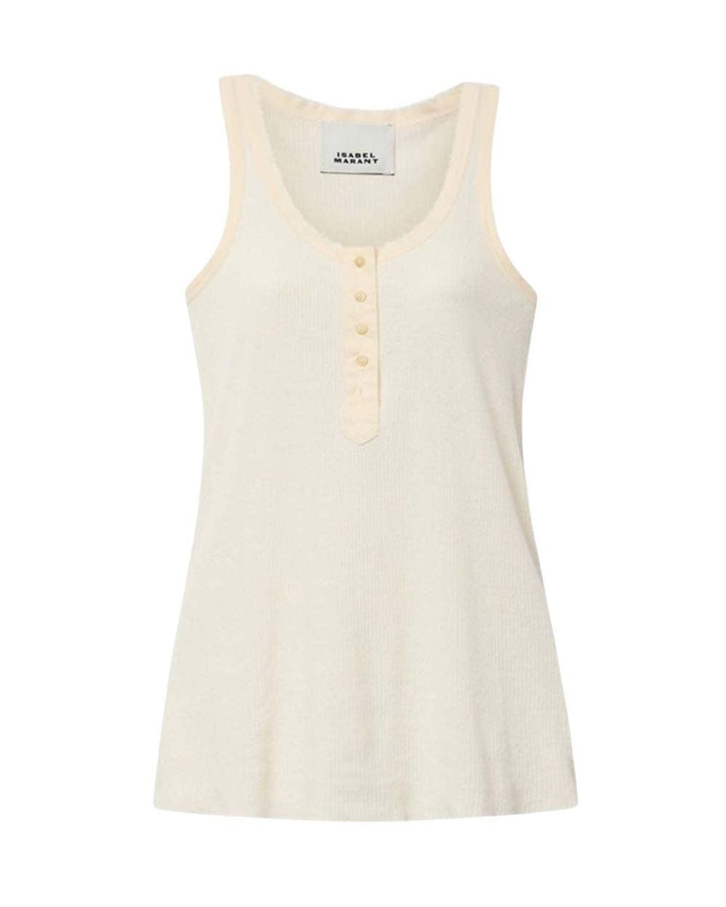 Isabel Marant Natural Solid Scoop Neck Top