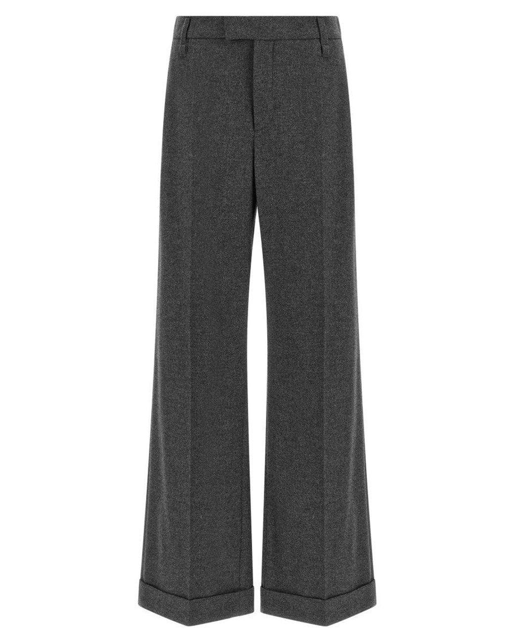 Brunello Cucinelli Gray Relaxed Flat Front Pants