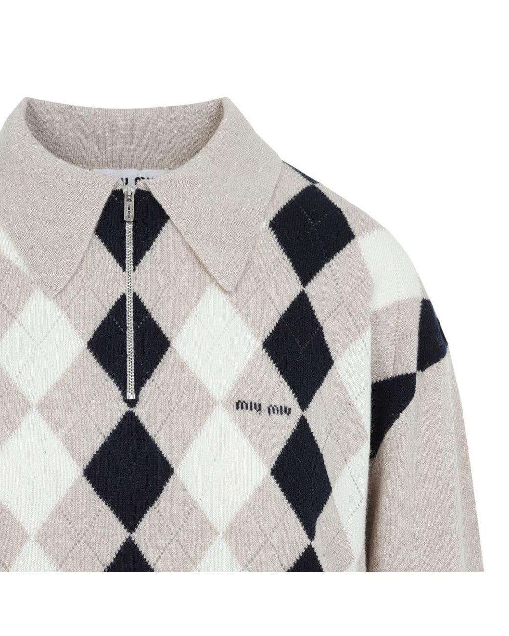 Miu Miu White Shirt Collar Sweater