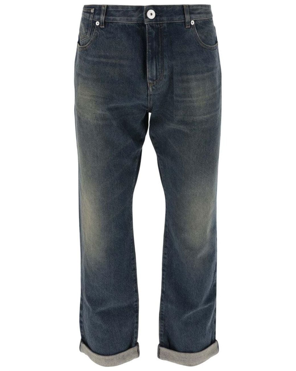 Balmain Blue Mid Rise Jeans for men