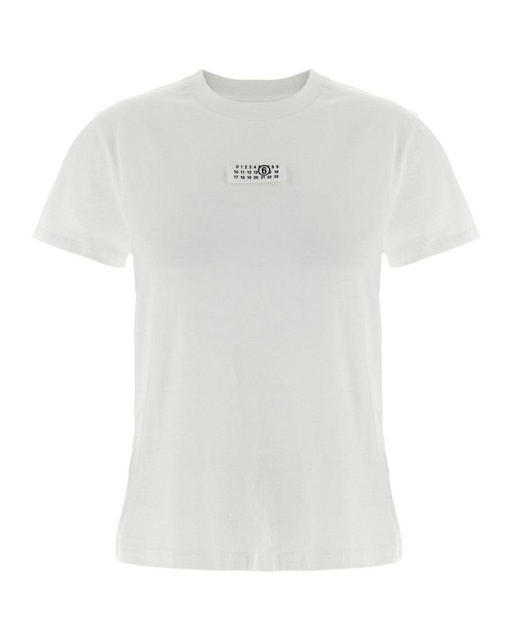 MM6 by Maison Margiela White Cotton T-Shirt