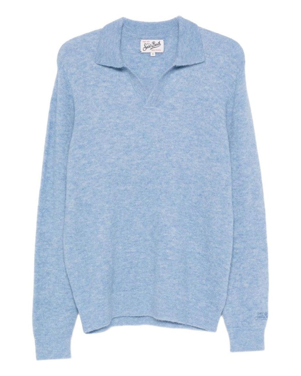 Mc2 Saint Barth Blue Light Solid Sweater for men