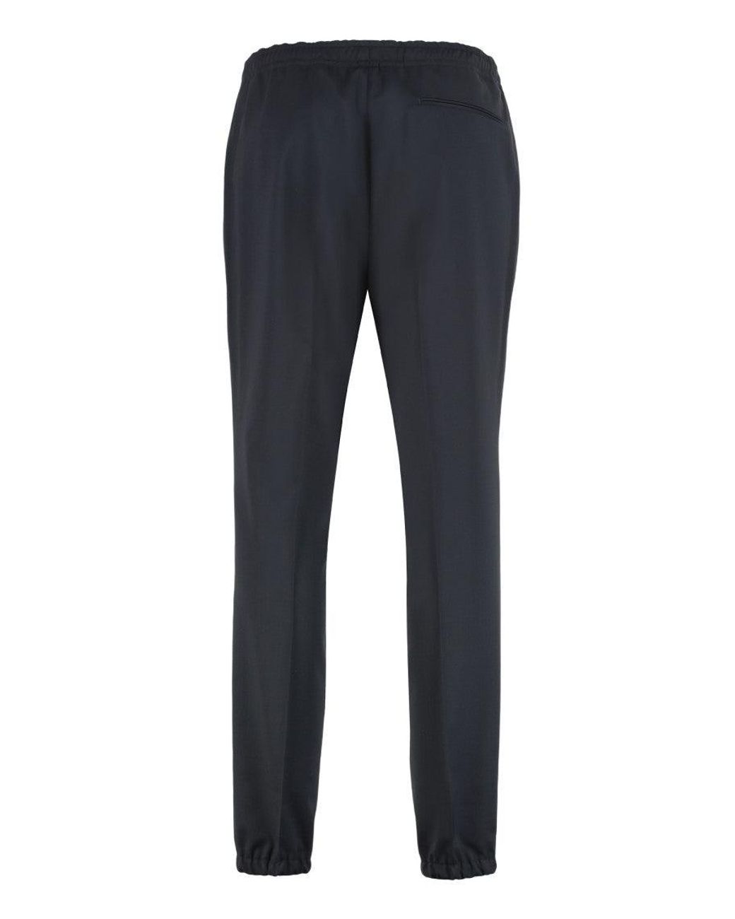 Zegna Blue Zegna Wool Blend Stretch Trousers for men
