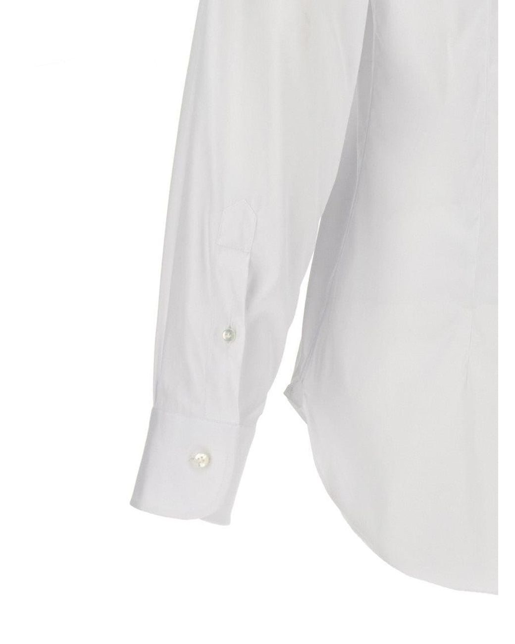 Barba Napoli White Cotton Shirt for men