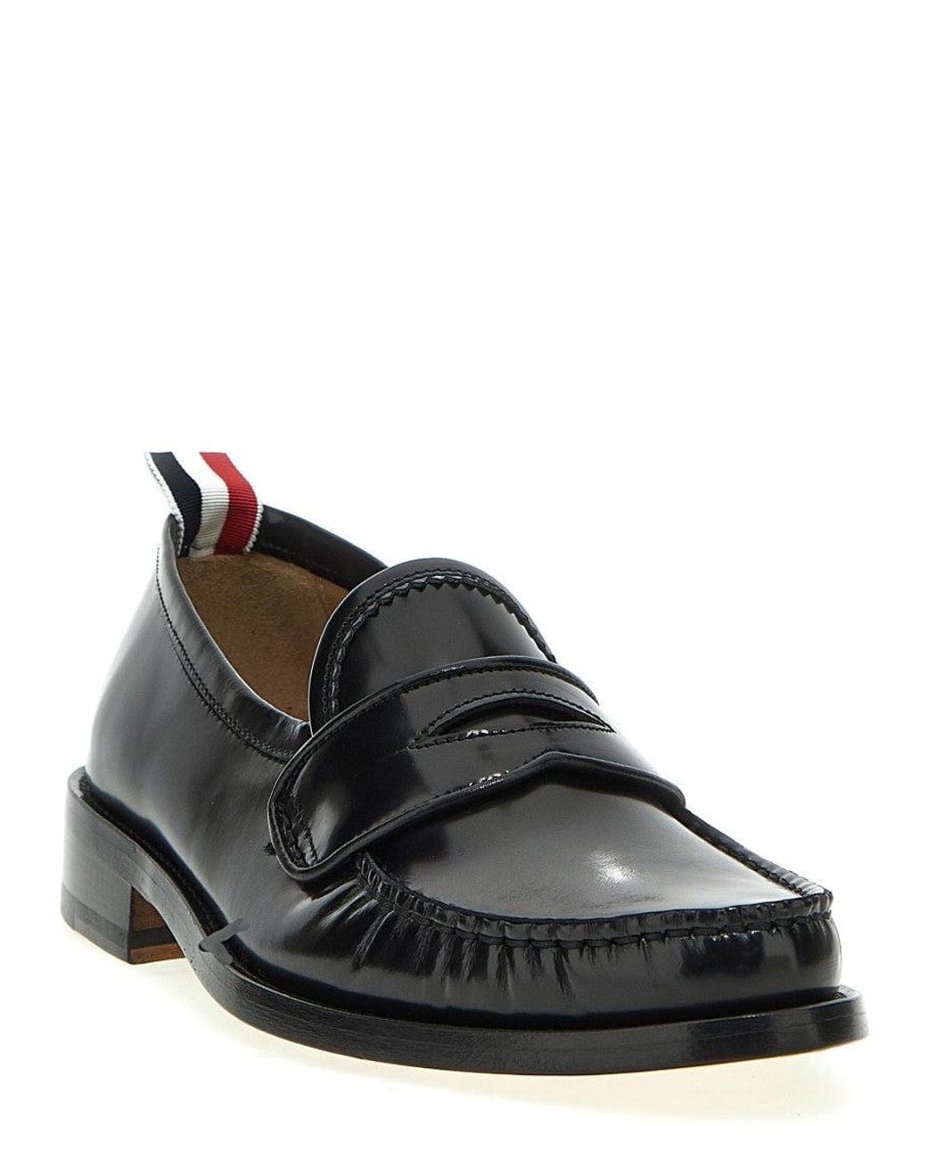 Thom Browne Black Solid Penny Loafers for men