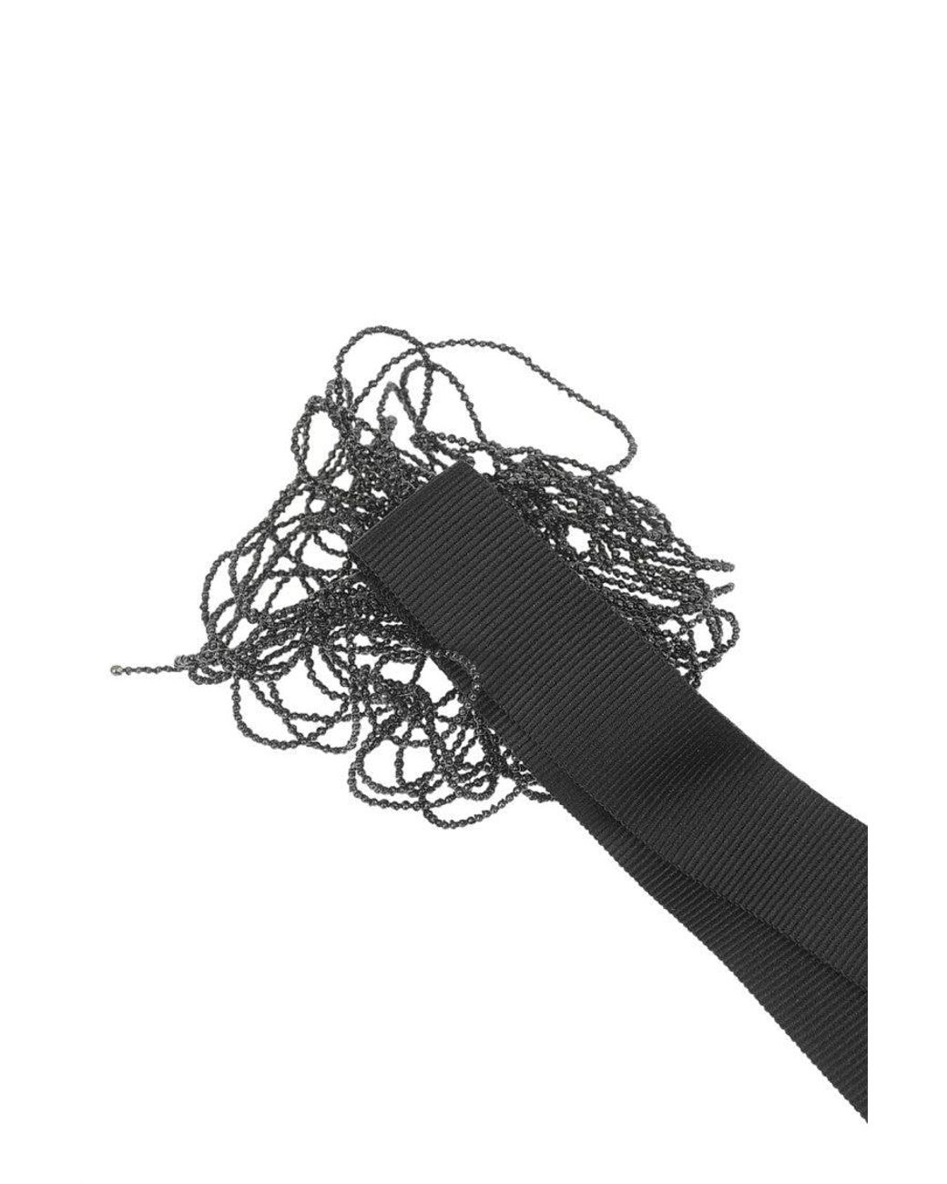 Brunello Cucinelli Black Silk Wrap Bracelet