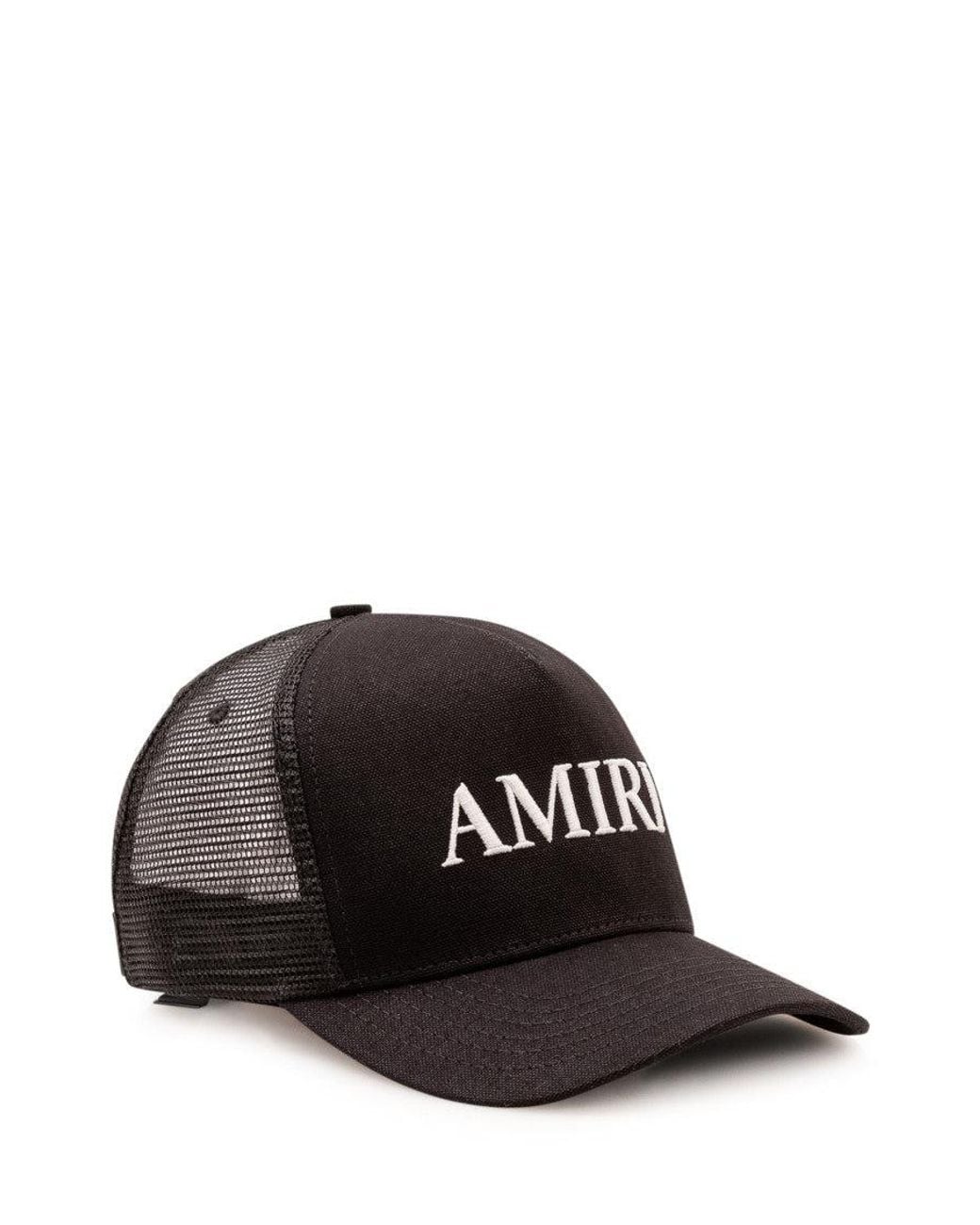 Amiri Black Logo Textured Baseball Hat for men