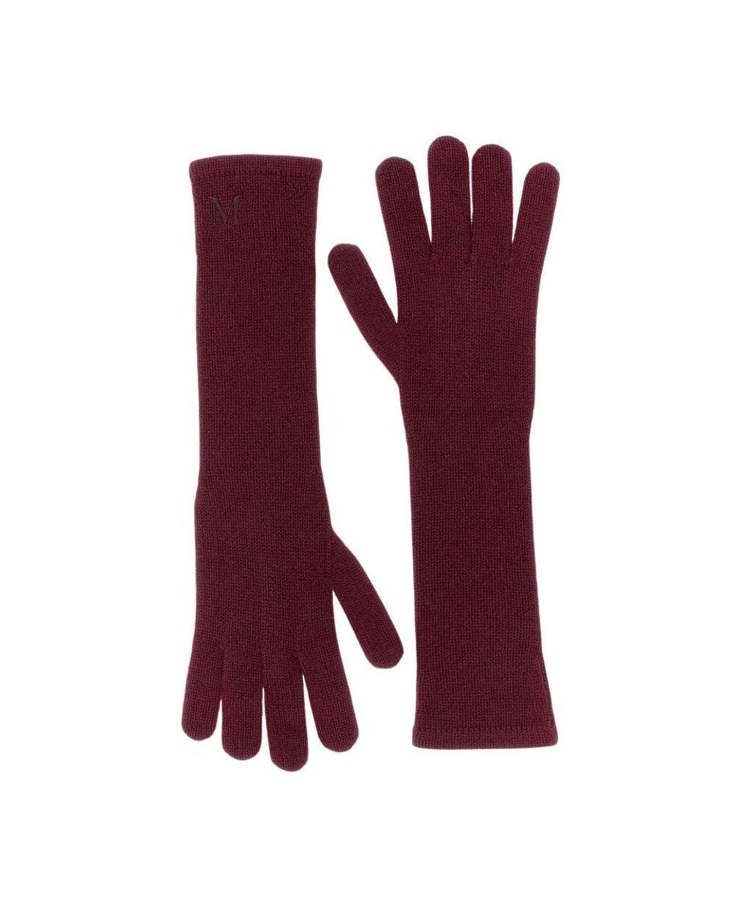 Max Mara Purple Burgundy Logo Gloves