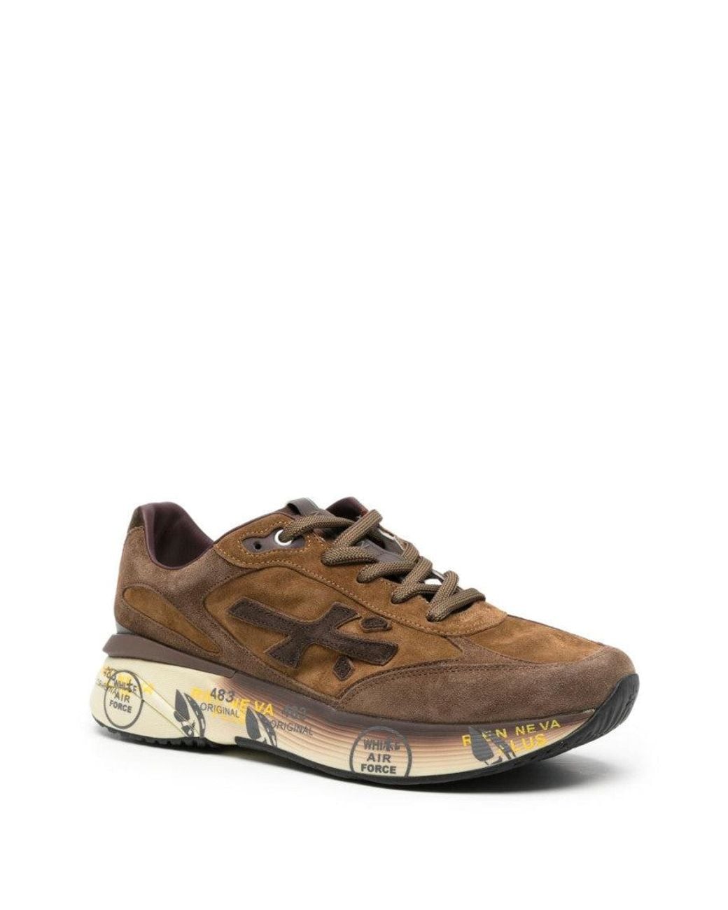 Premiata Brown Color Block Moerun Sneakers for men