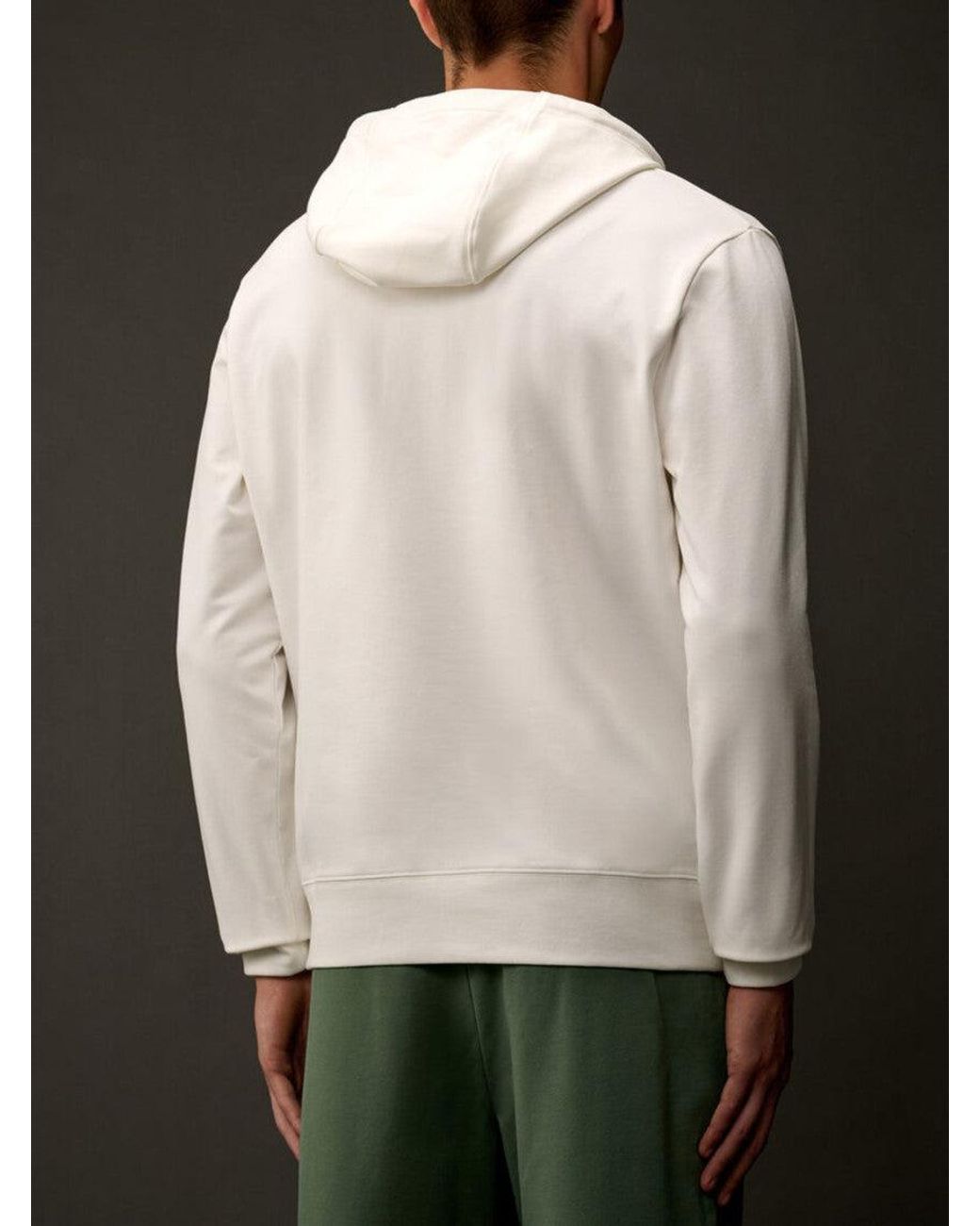 C P Company Natural Regular Fit Logo Hoodie for men