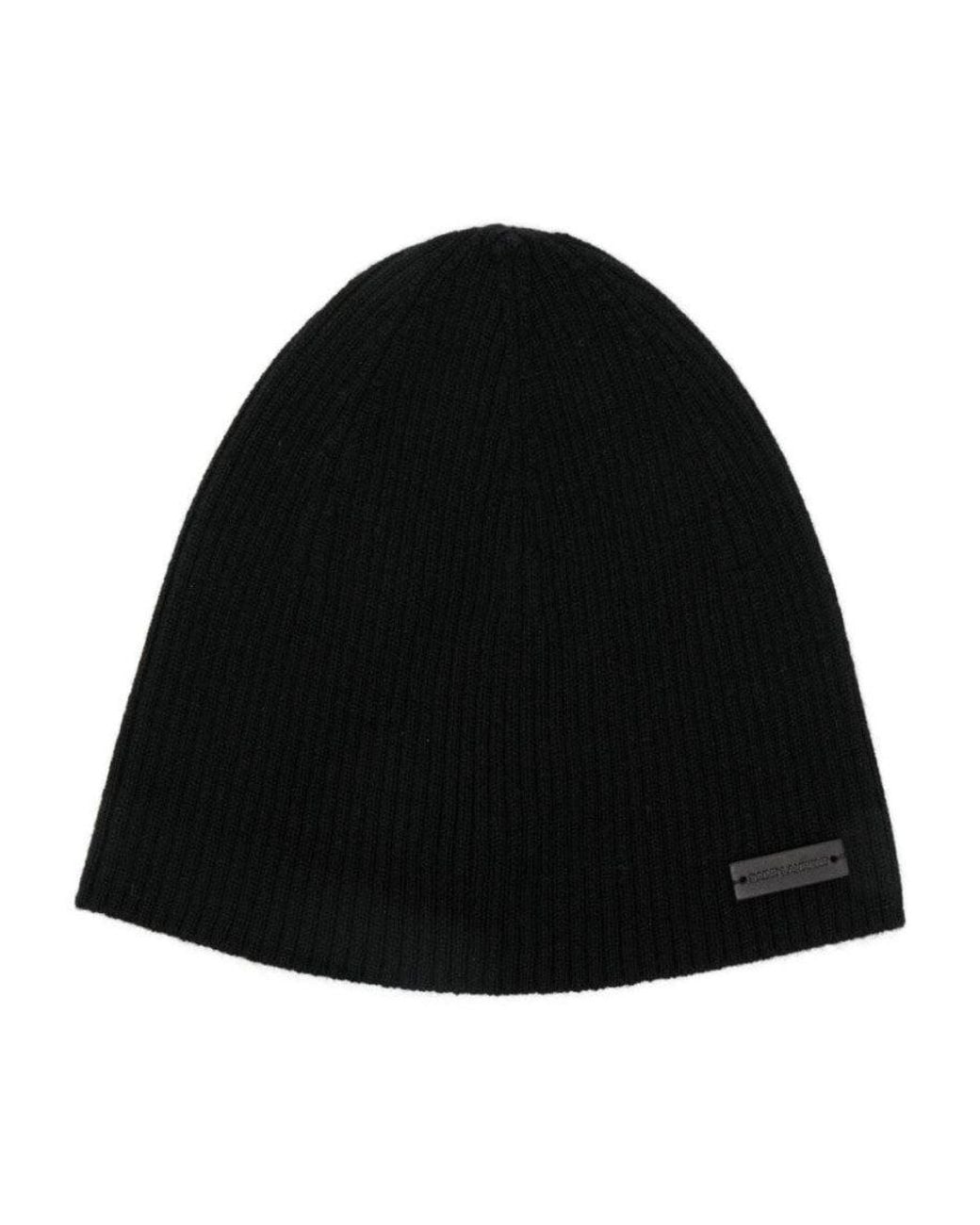 Saint Laurent Black Logo Beanie Cap for men