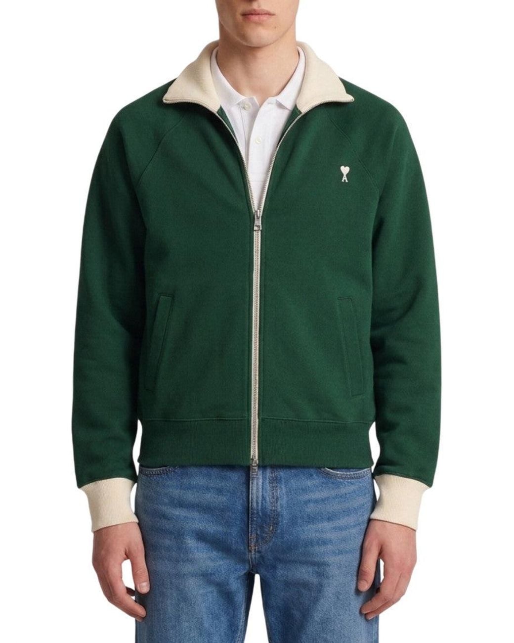 AMI Green Bottle Zip Up Sweatshirt for men