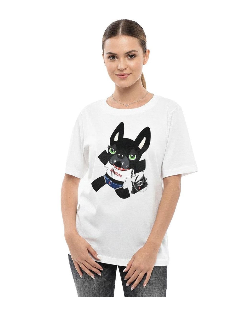 DSquared² White Graphic Crew Neck T-Shirt