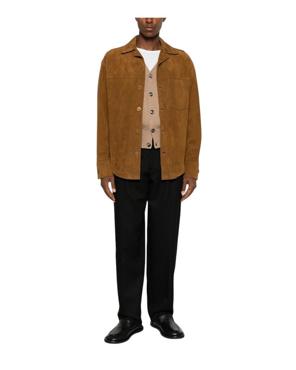 AMI Black Solid Pleated Trousers for men