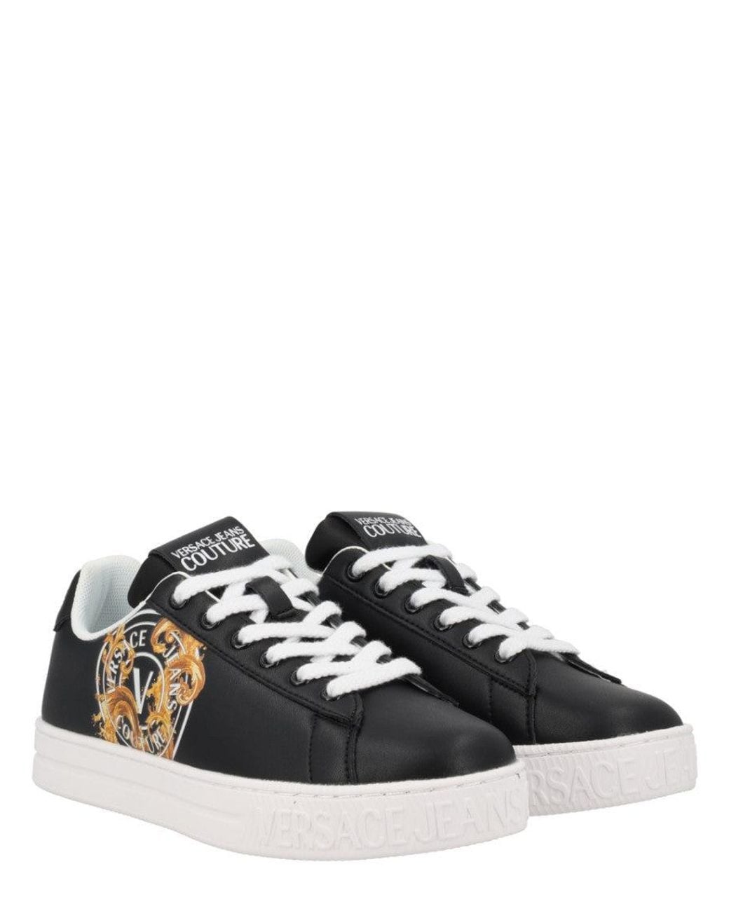Versace Jeans Couture Black Graphic Wave Sneakers