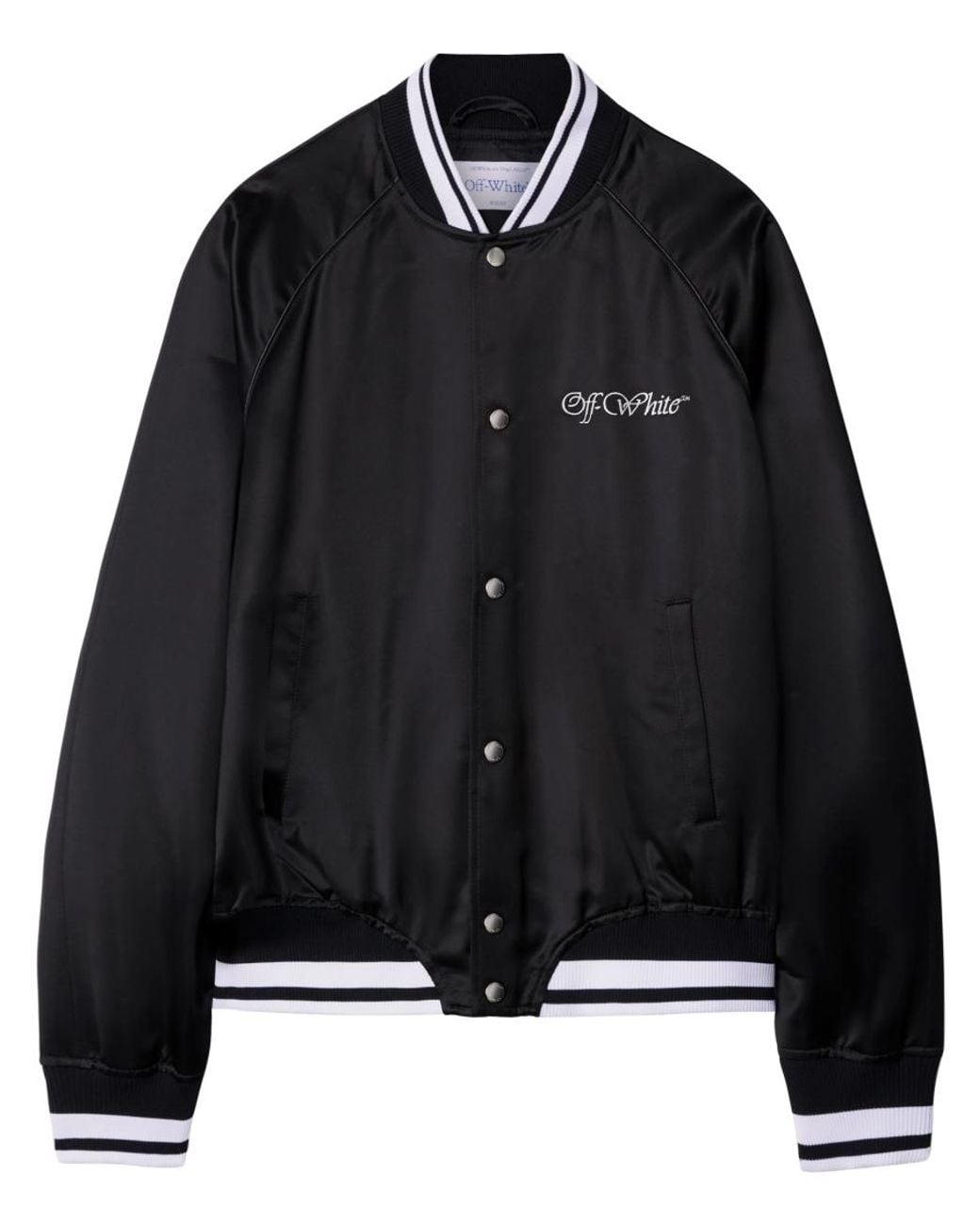 Off-White c/o Virgil Abloh Black Polyester Bomber Jacket With Contrast Detailing for men