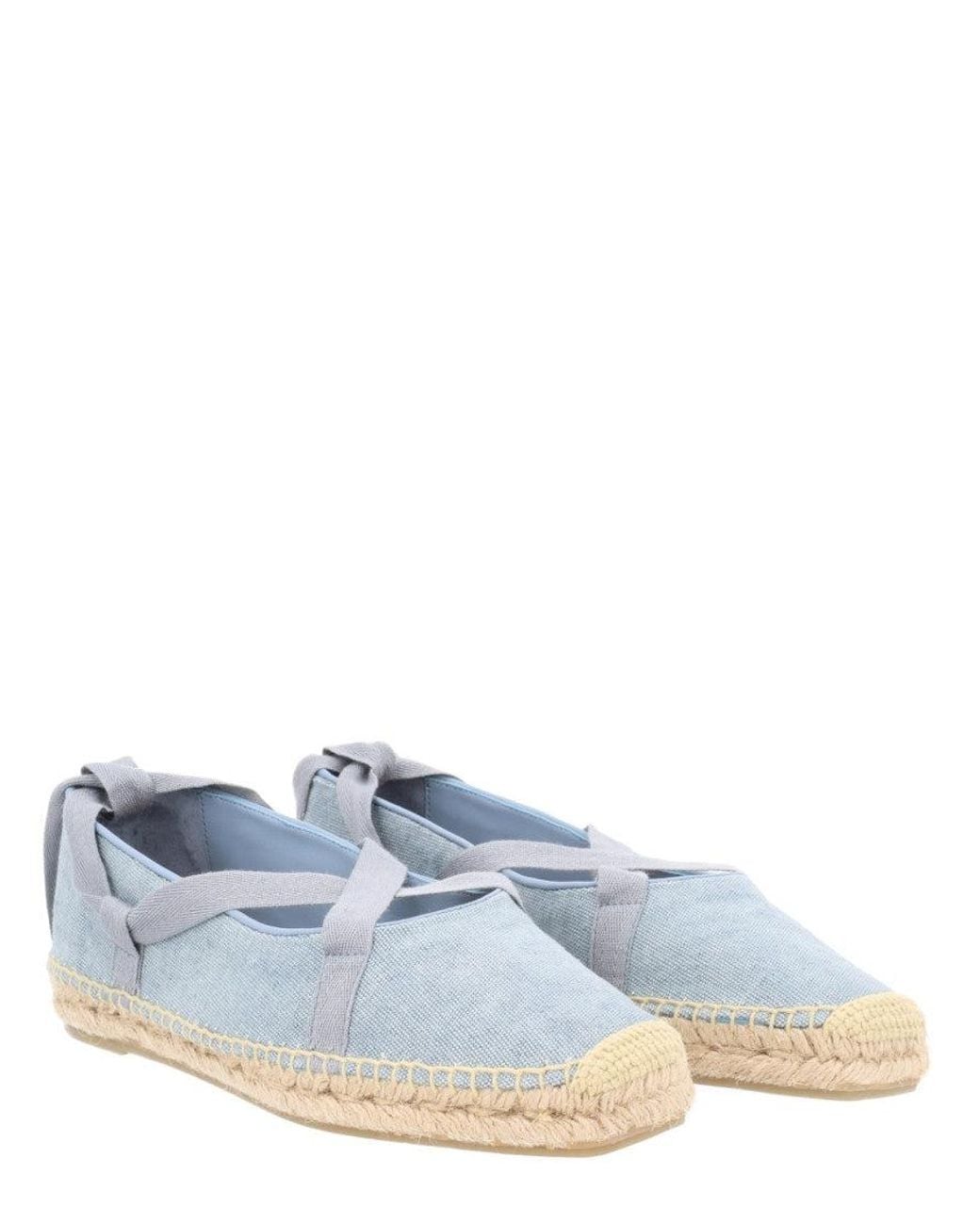 Castaner Blue Baby Ovine Leather Organic Cotton Flats