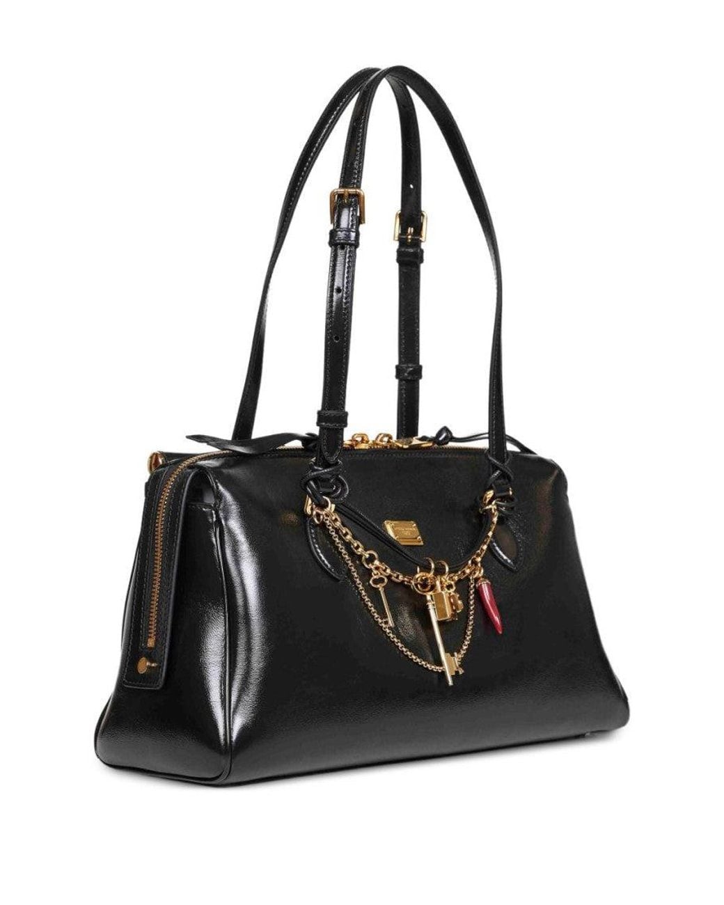 Dolce & Gabbana Black Vittoria Medium Shoulder Bag