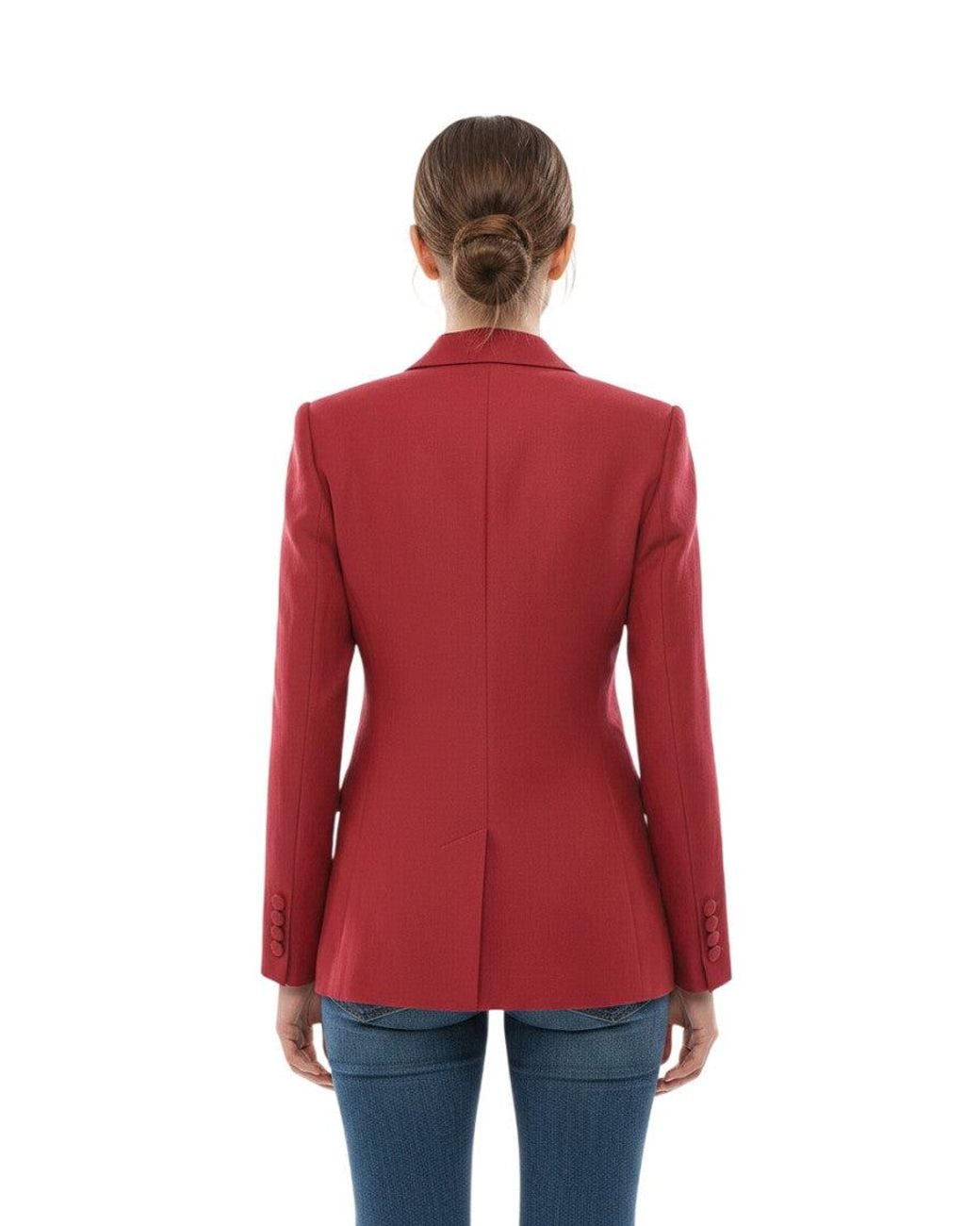 Givenchy Red Notched Lapel Blazer