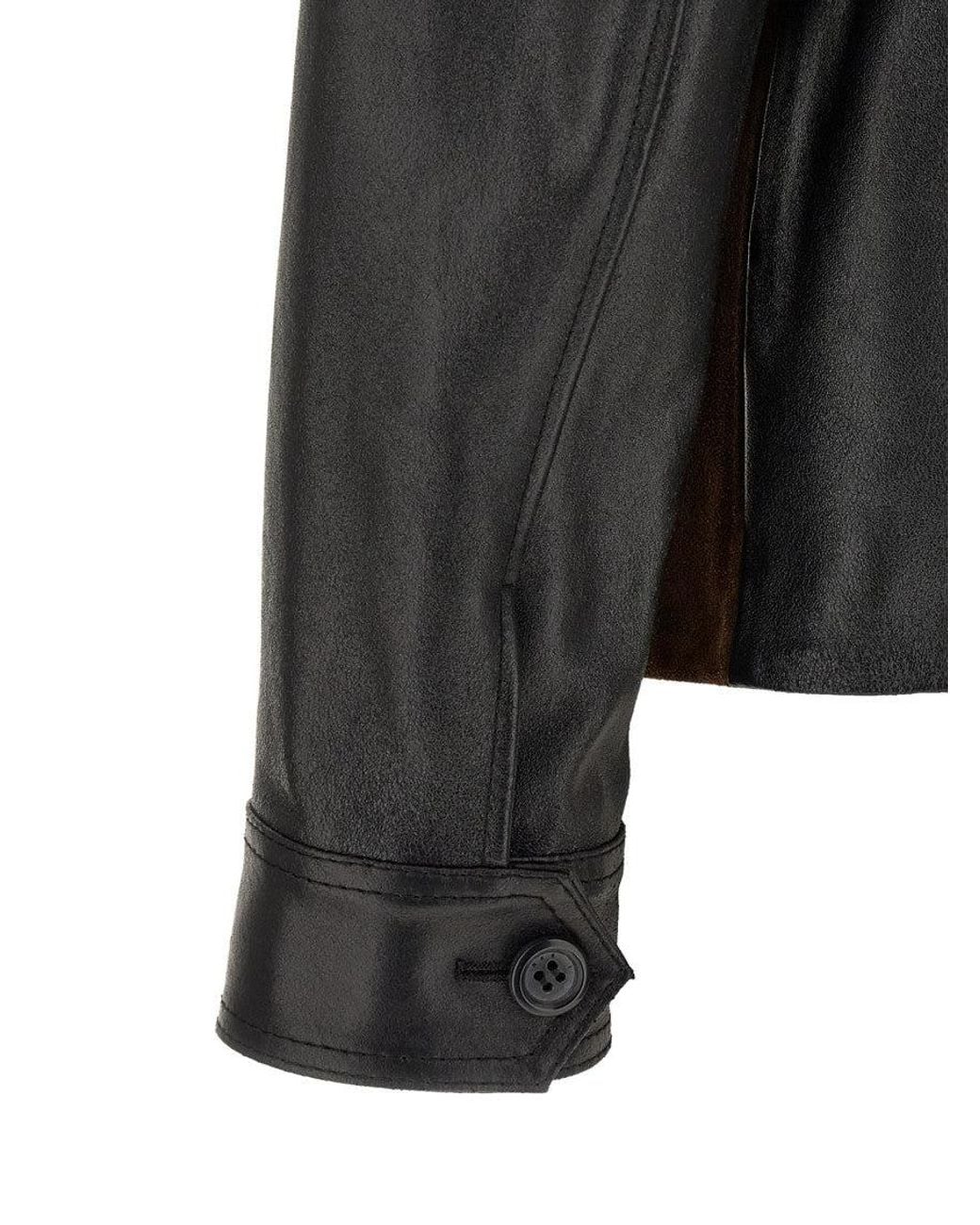 Marni Brown Leather Jacket for men
