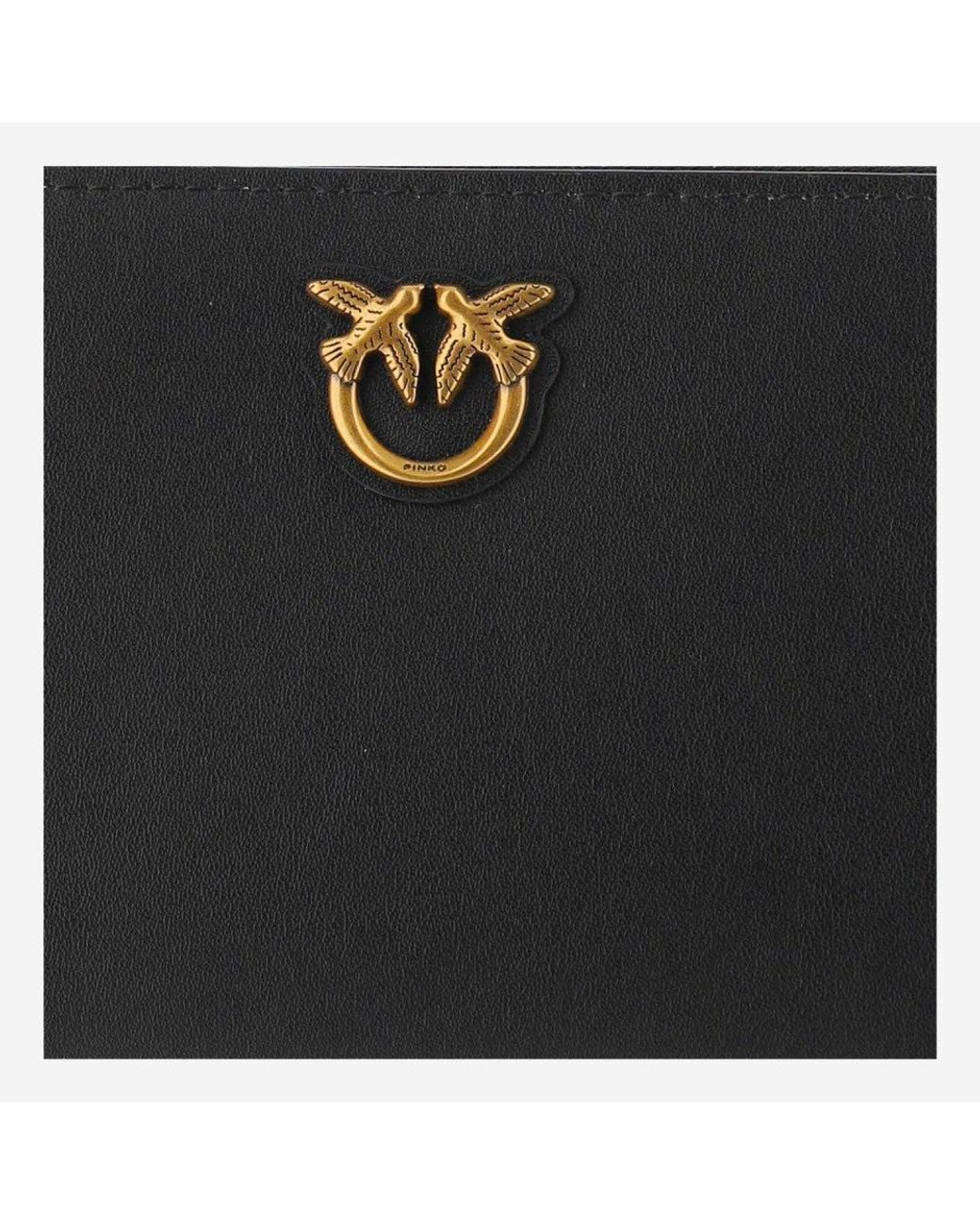 Pinko Black Love One Zip-Around Wallet