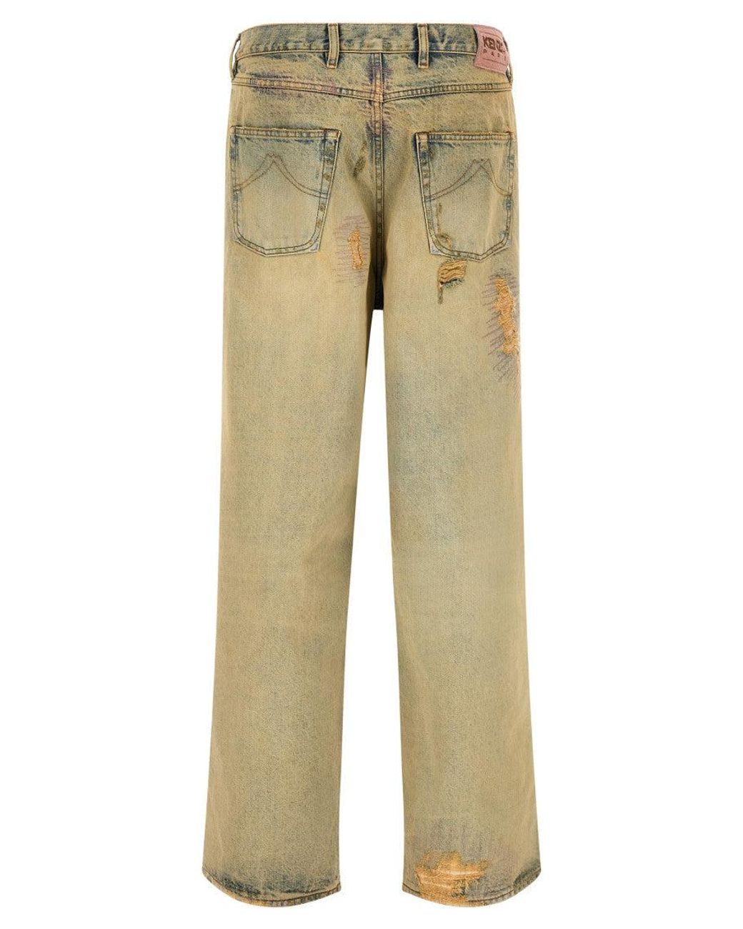KENZO Natural Kuroki Distressed Jeans for men