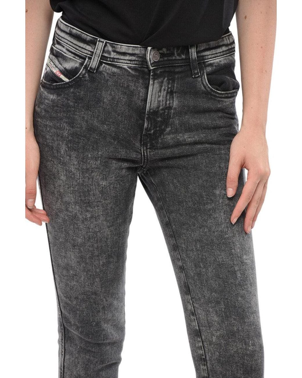 DIESEL Black Skinny Mid Rise Jeans