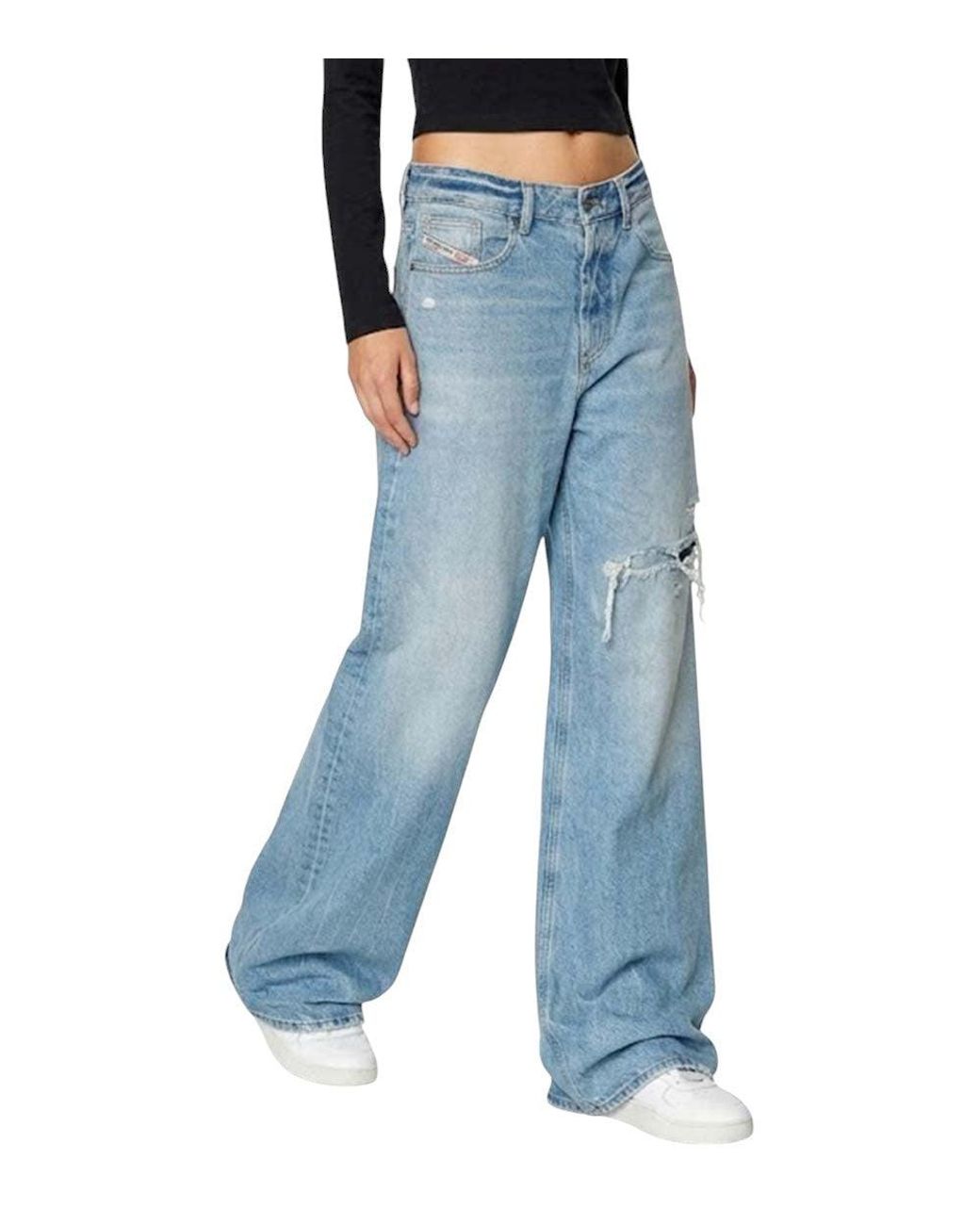 DIESEL Blue Flared Mid Rise Jeans
