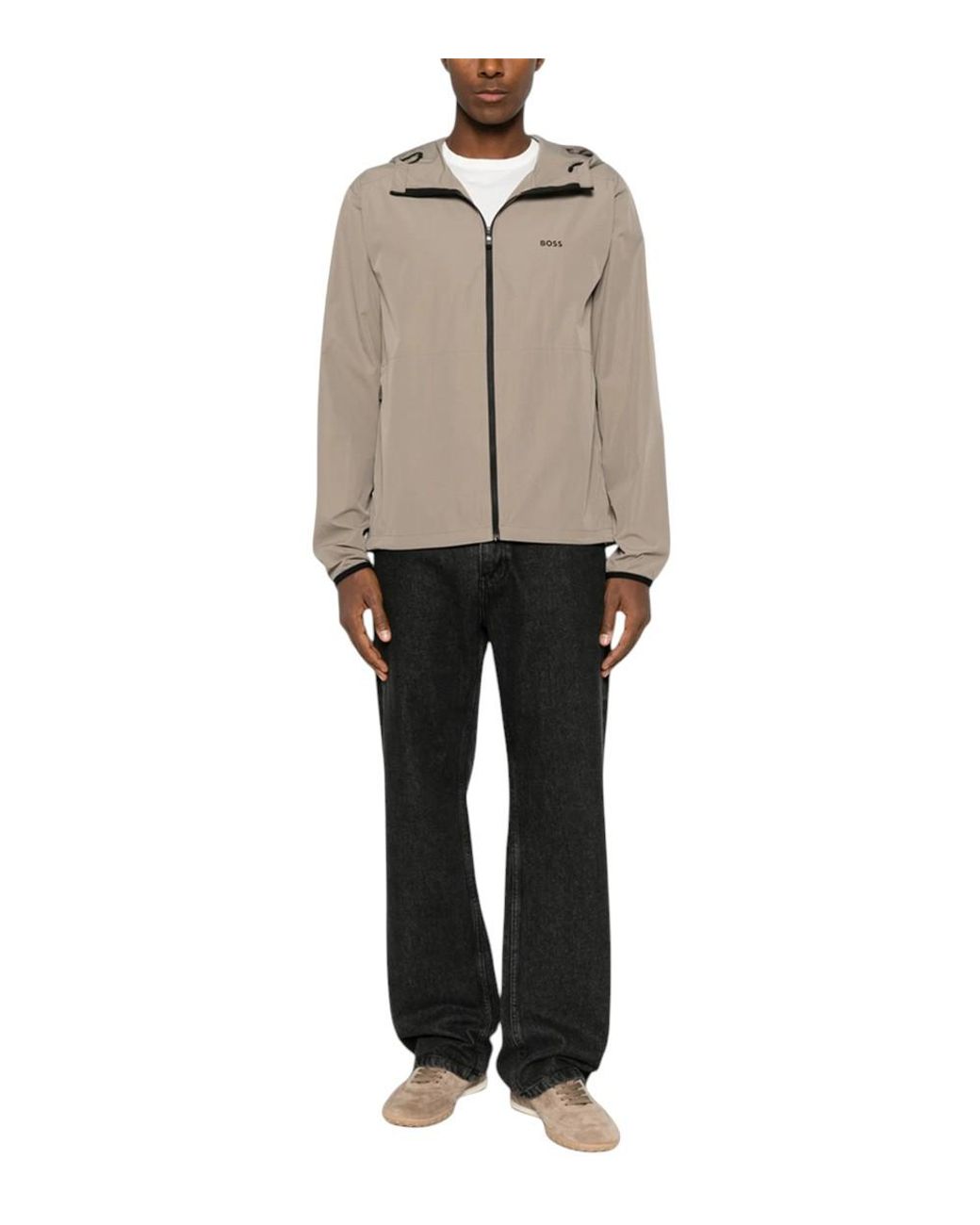 Boss Brown Logo Hood Jacket for men