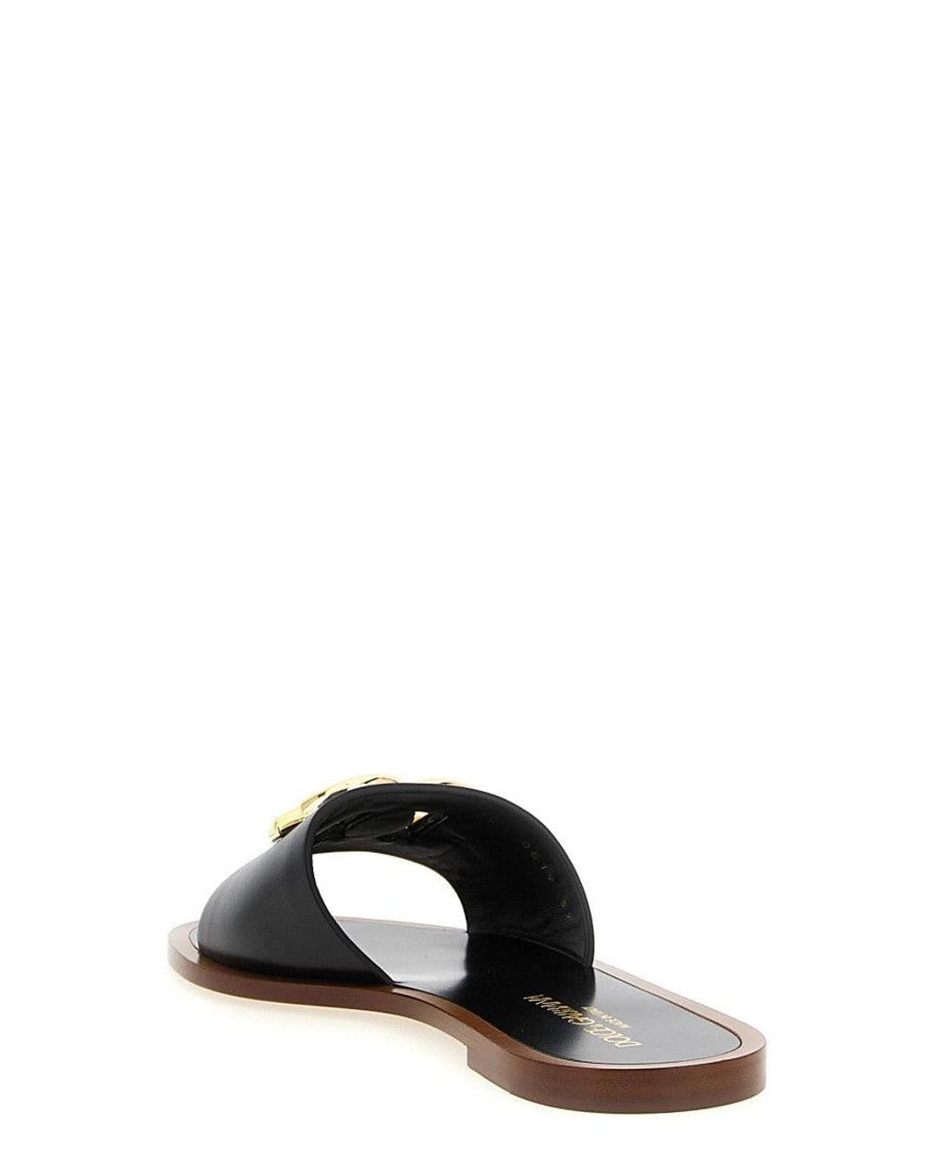 Dolce & Gabbana Black Logo Sandals