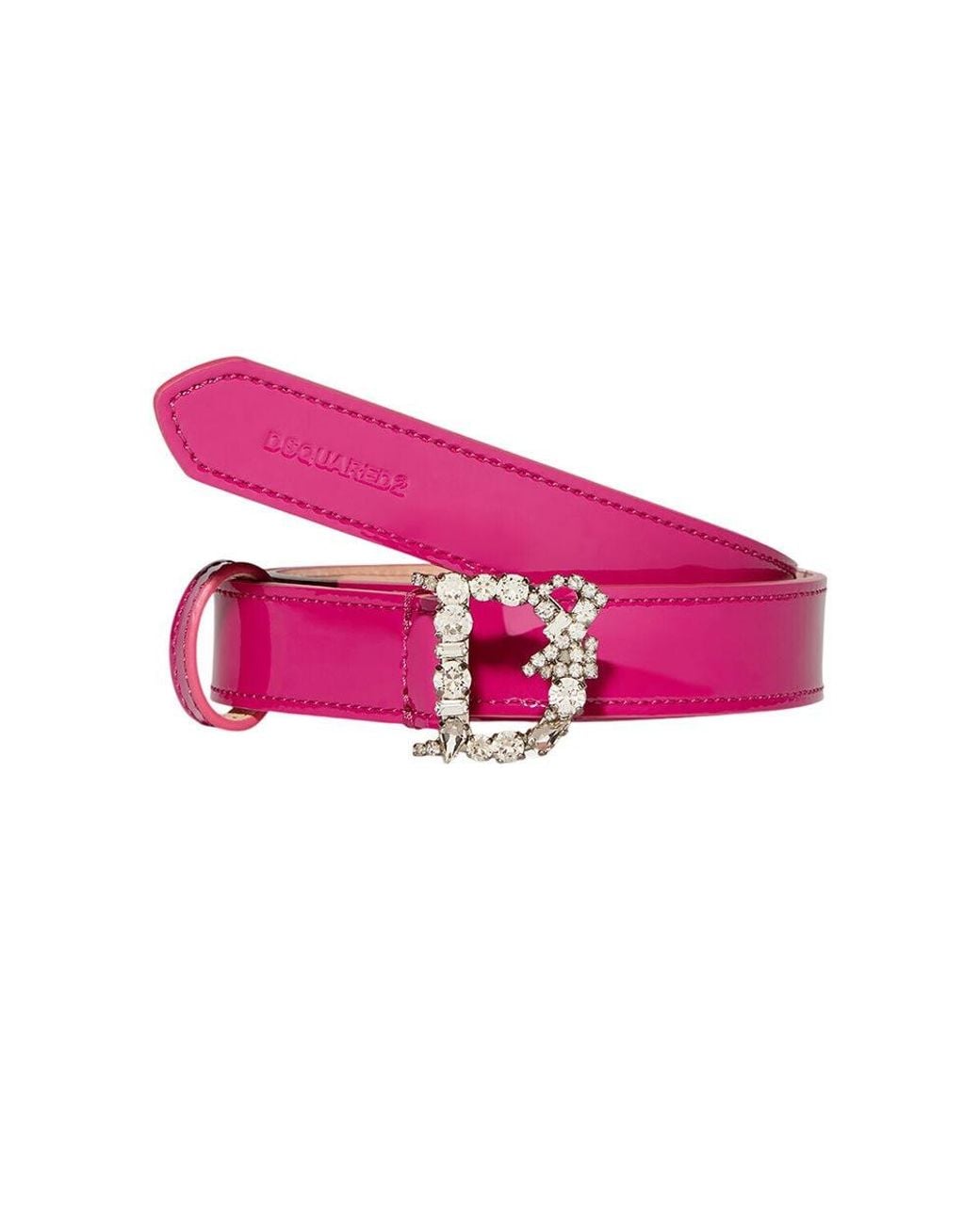 DSquared² Pink Monogram Solid Belt