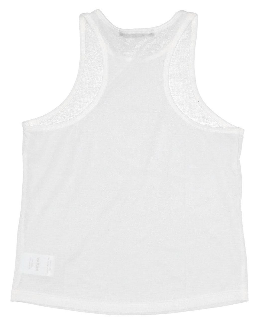 LA ROSE White Cotton Cropped Tank Top