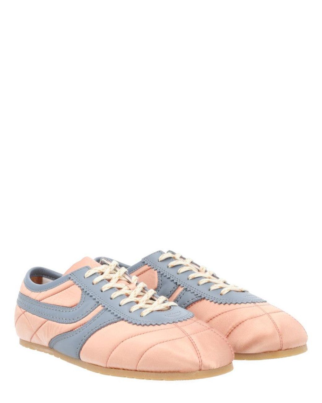 Dries Van Noten Pink Quilted Satin Sneakers