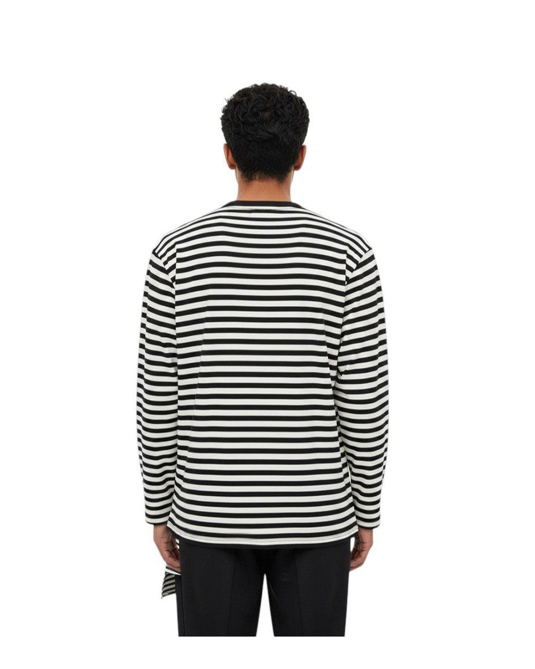 Yohji Yamamoto Blackwhite Striped T-Shirt for men