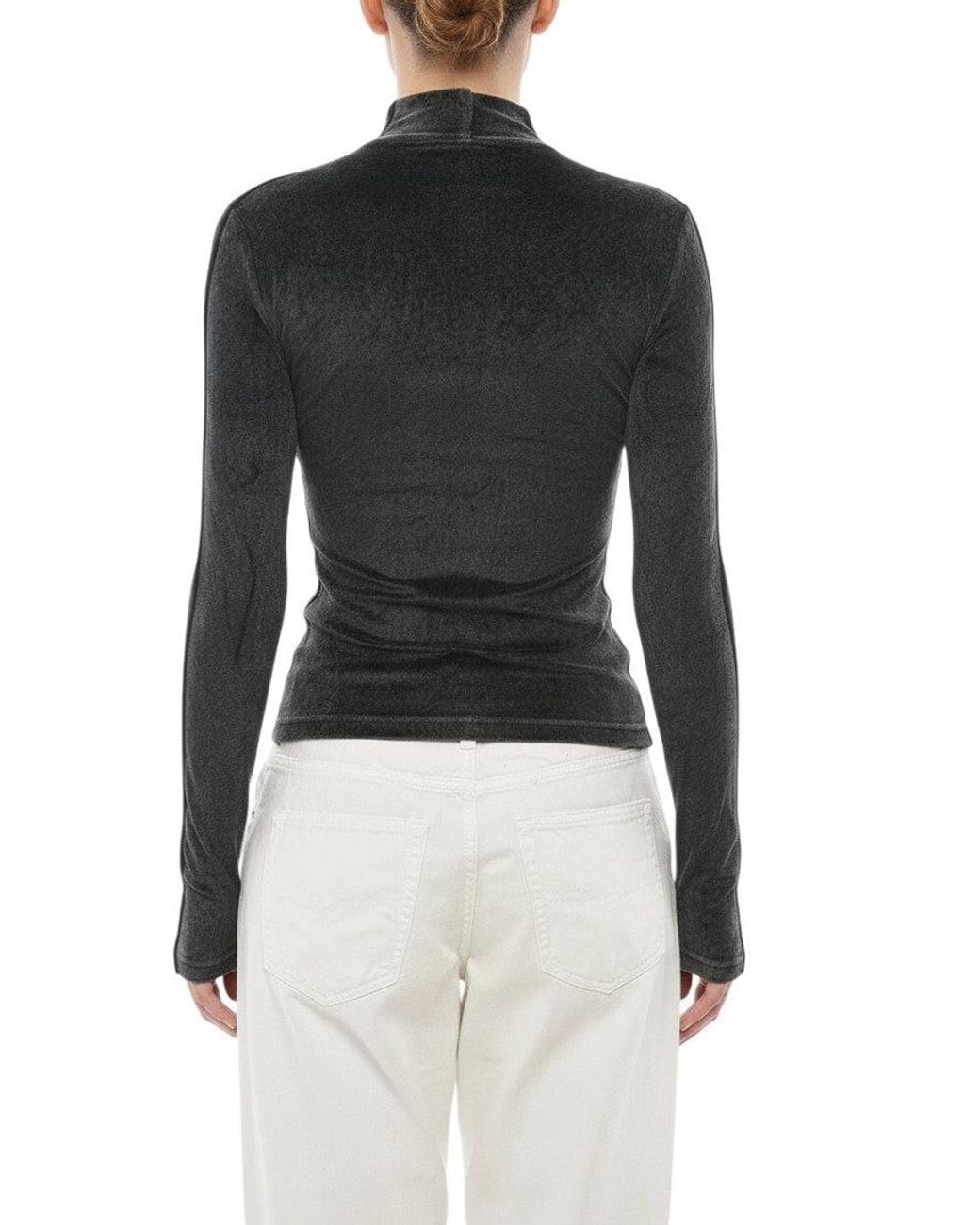 DIESEL Black Logo Mock Collar Sweater