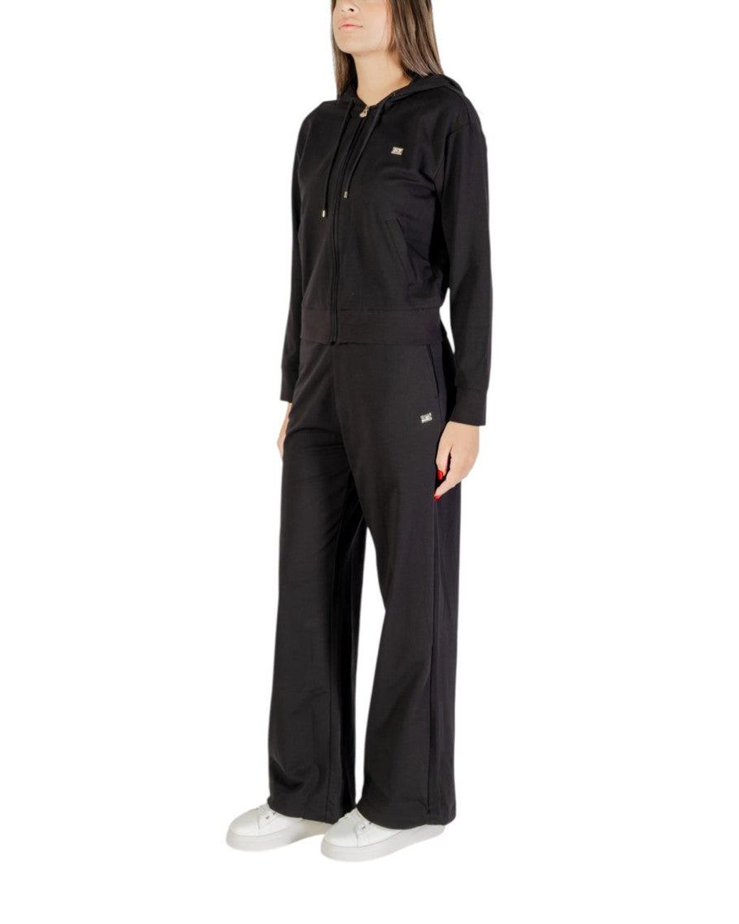 EA7 Black Cotton Logo Tracksuit