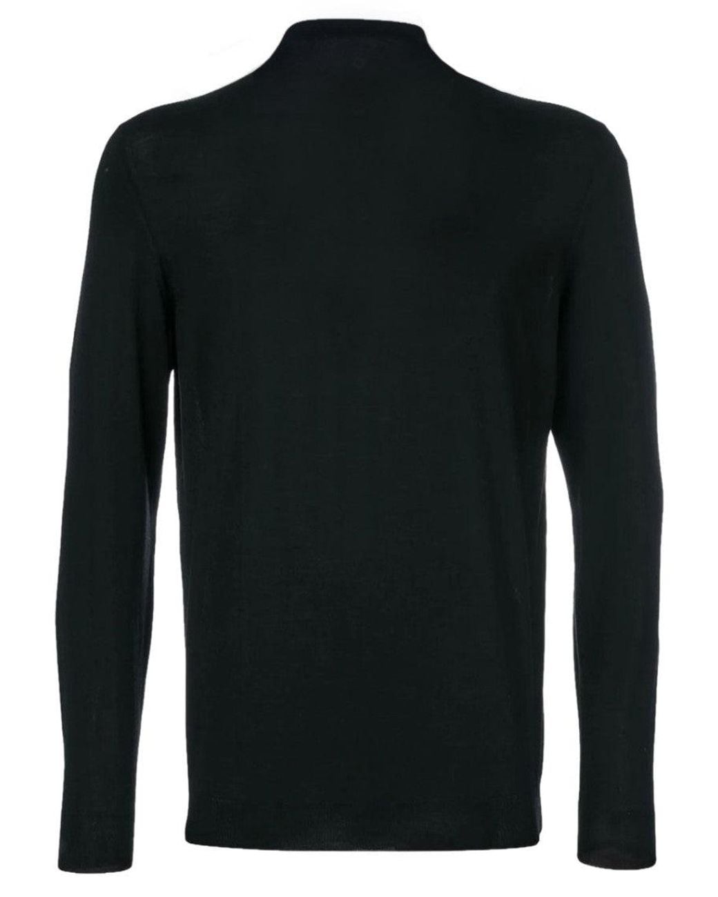 Drumohr Black Solid Polo for men