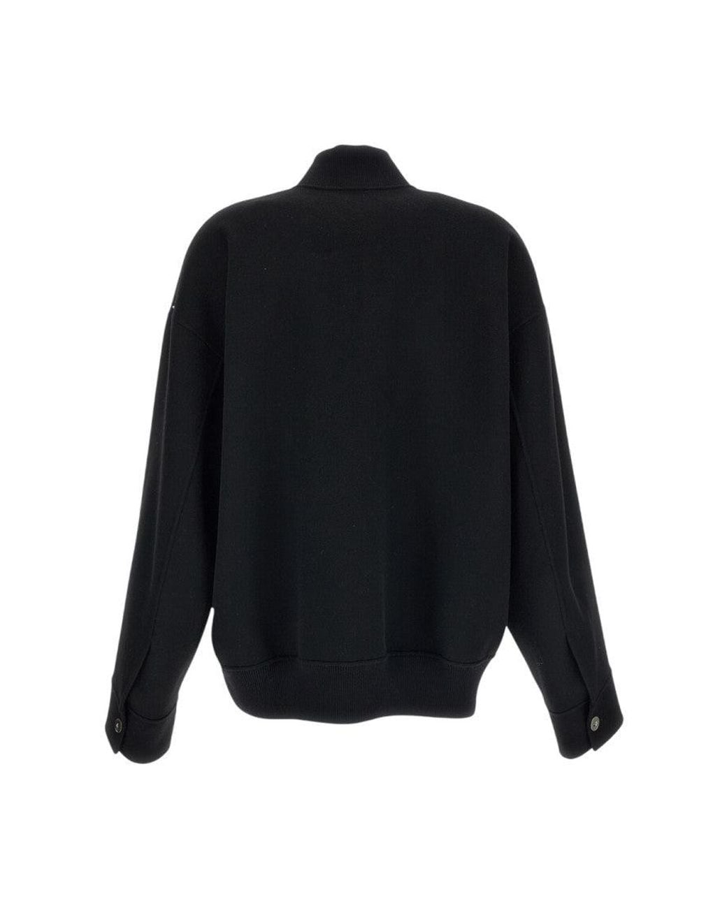 Sportmax Blue Solid Mock Collar Jacket