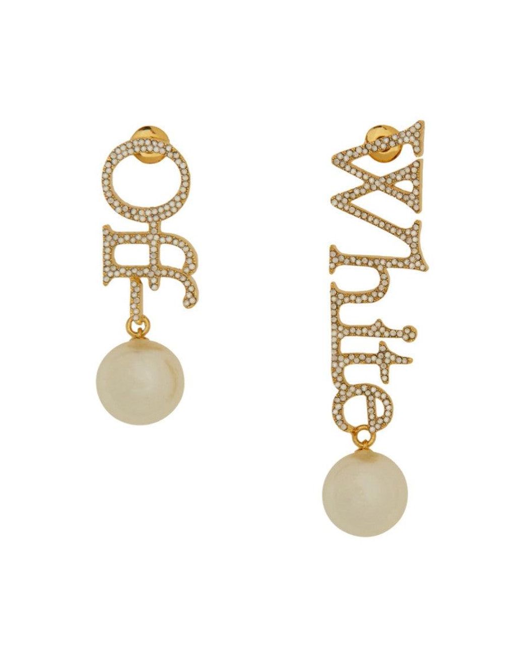Off-White c/o Virgil Abloh Metallic Earrings With Logo, Brass