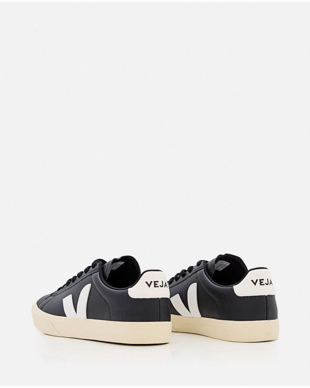 Veja Black Campo Leather Sneakers for men