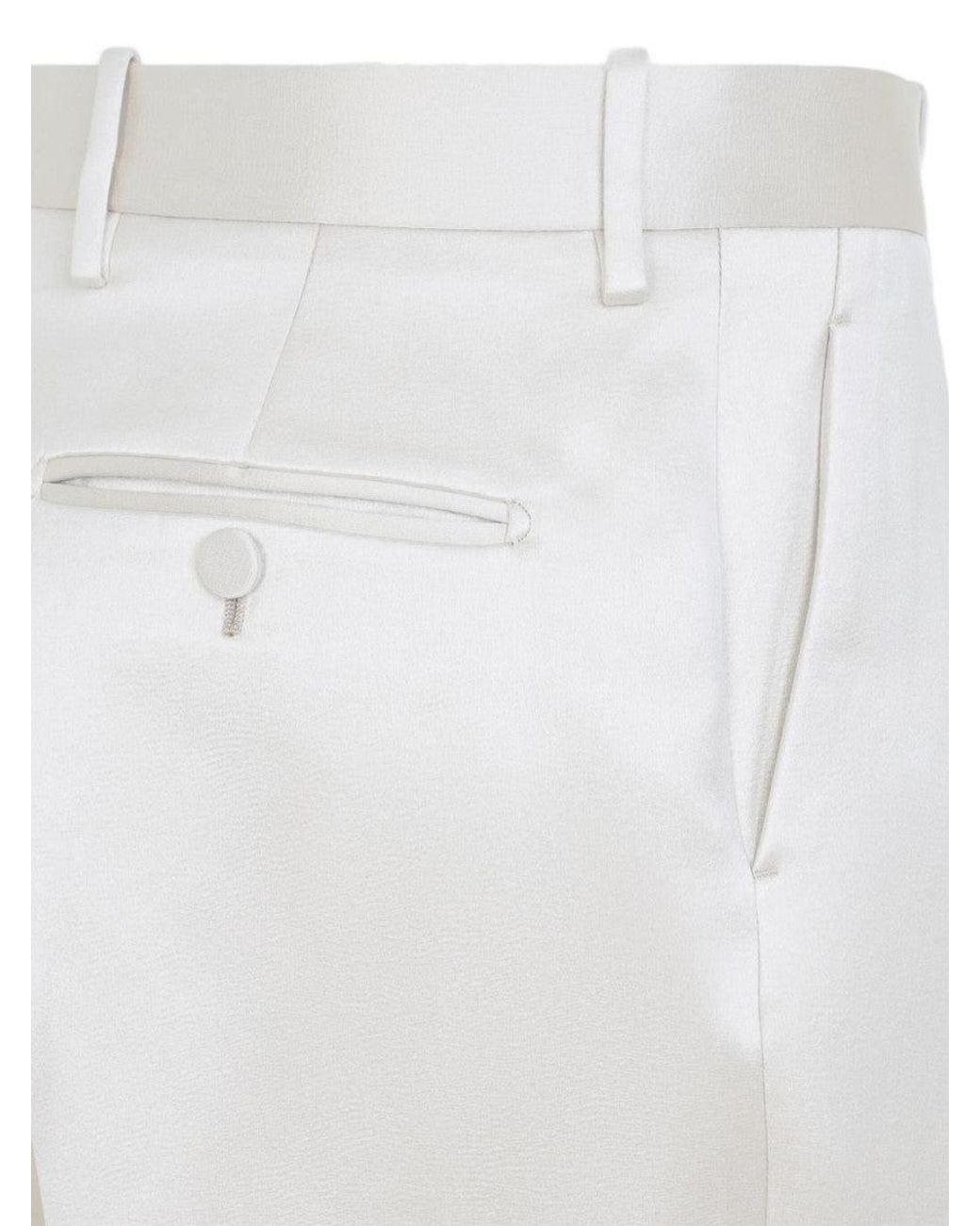 Tom Ford Gray Cotton And Silk Blend Trousers