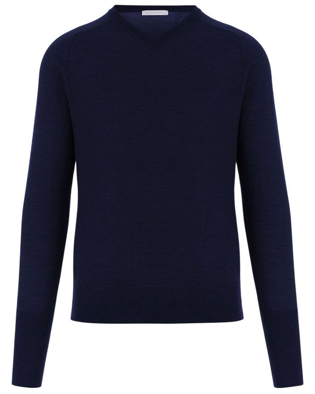 Oliver Lattughi Blue V Neck Sweater for men