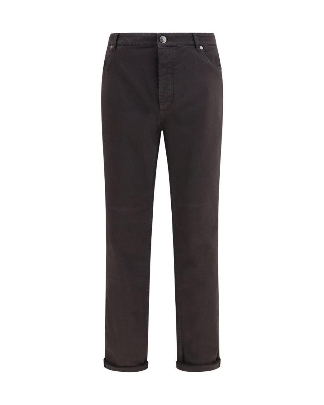 Brunello Cucinelli Black Dark Regular Jeans for men