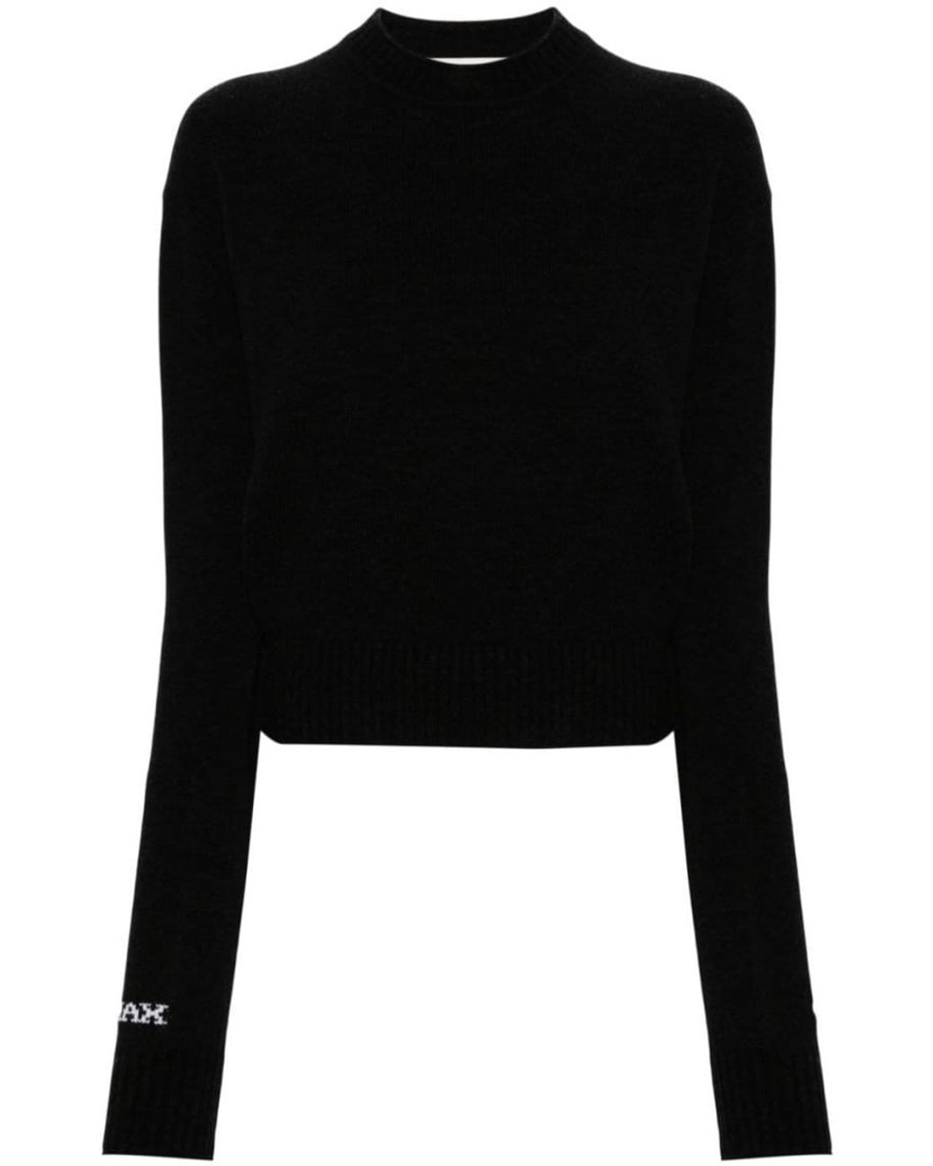 Sportmax Black Wool Crewneck Sweater