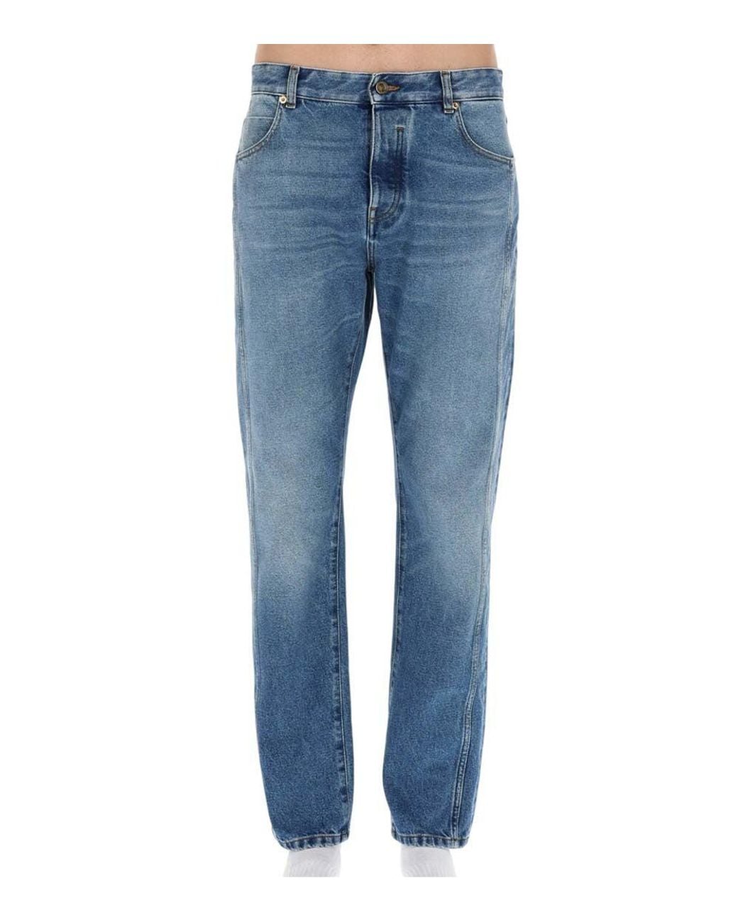Balmain Blue Mid Rise Jeans for men