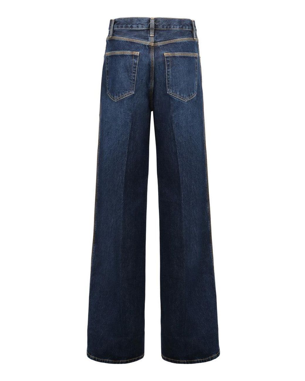 FRAME Blue Flared High-Rise Jeans