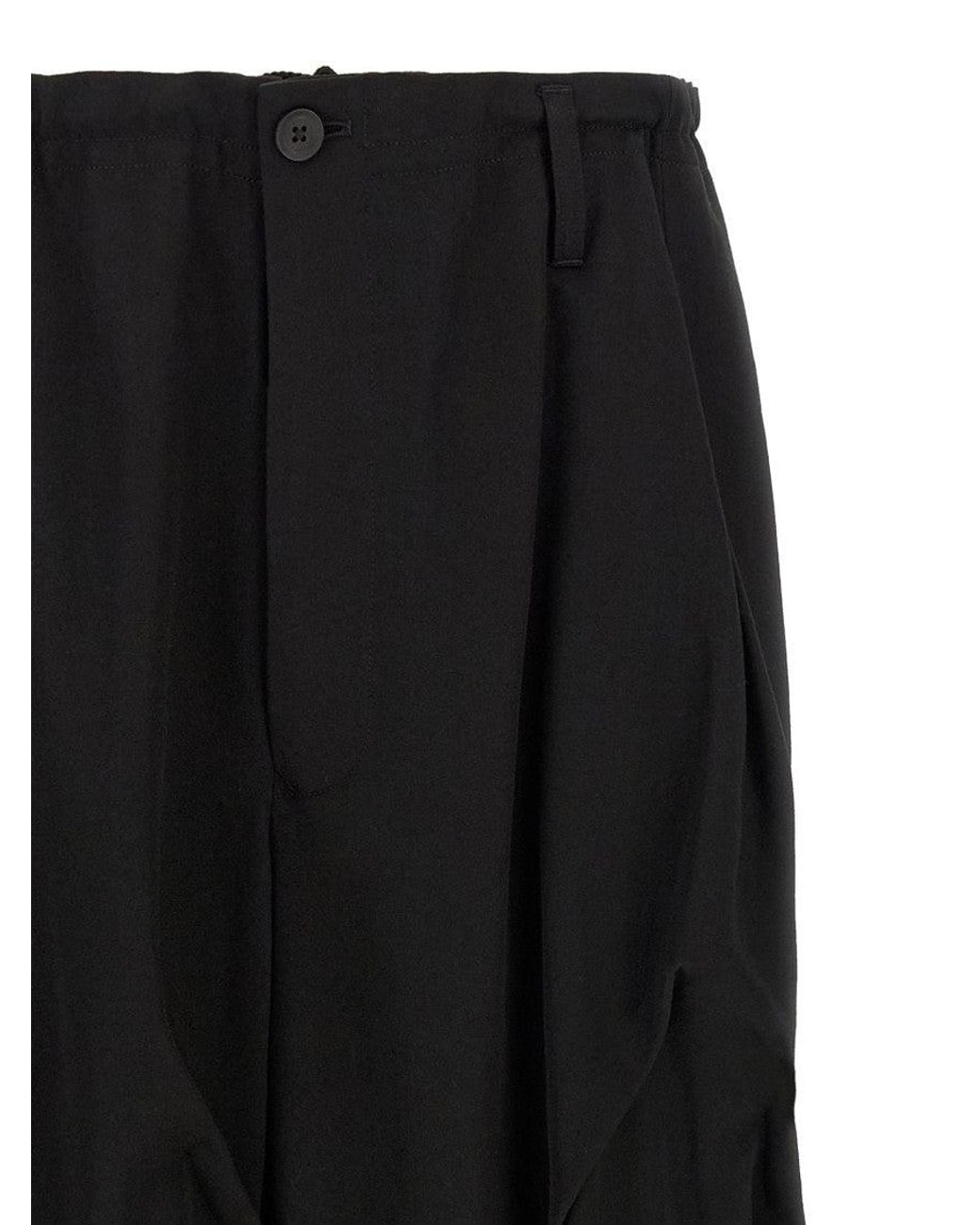 Yohji Yamamoto Black Relaxed Pleated Pant for men