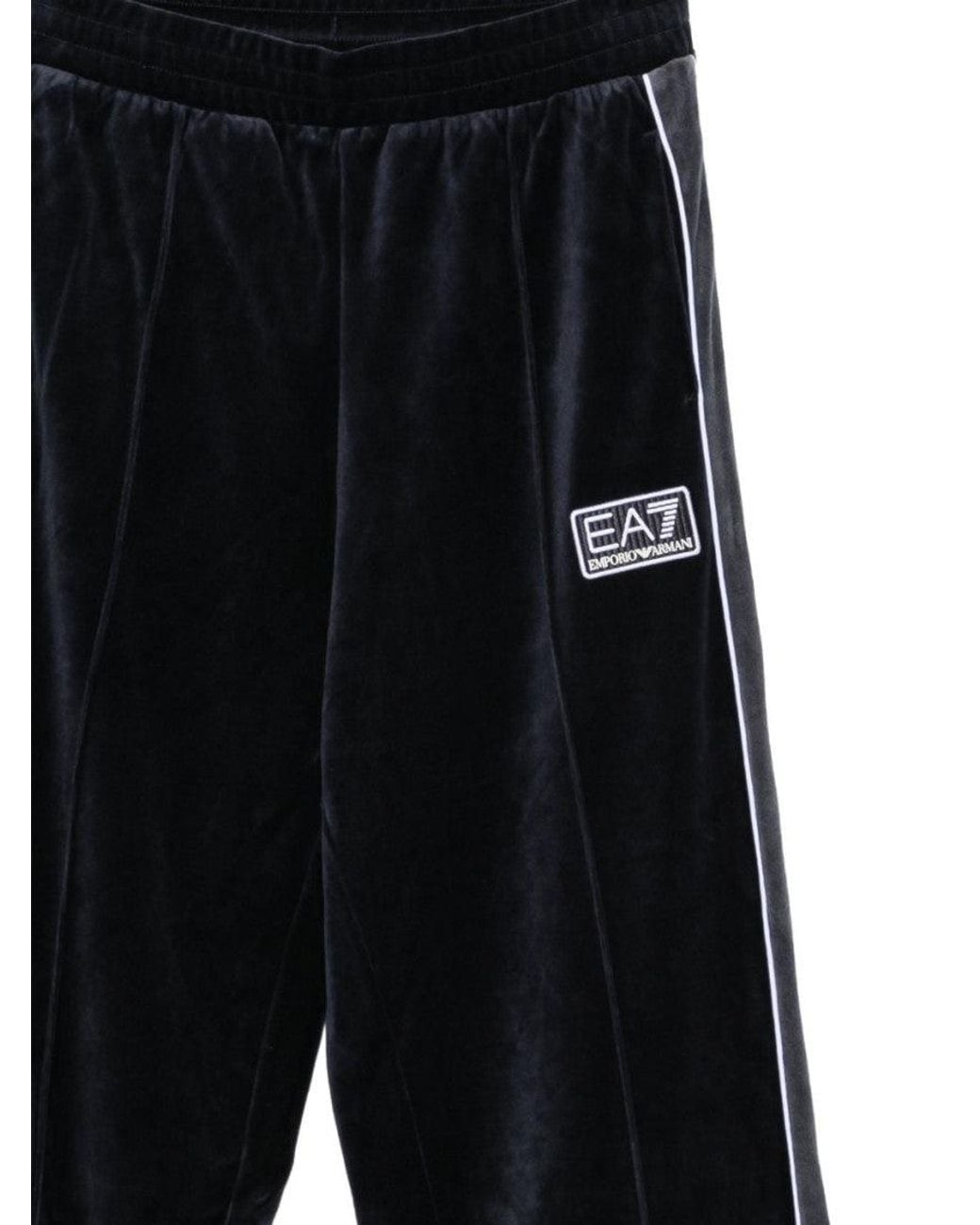EA7 White Logo Elasticated Trousers for men