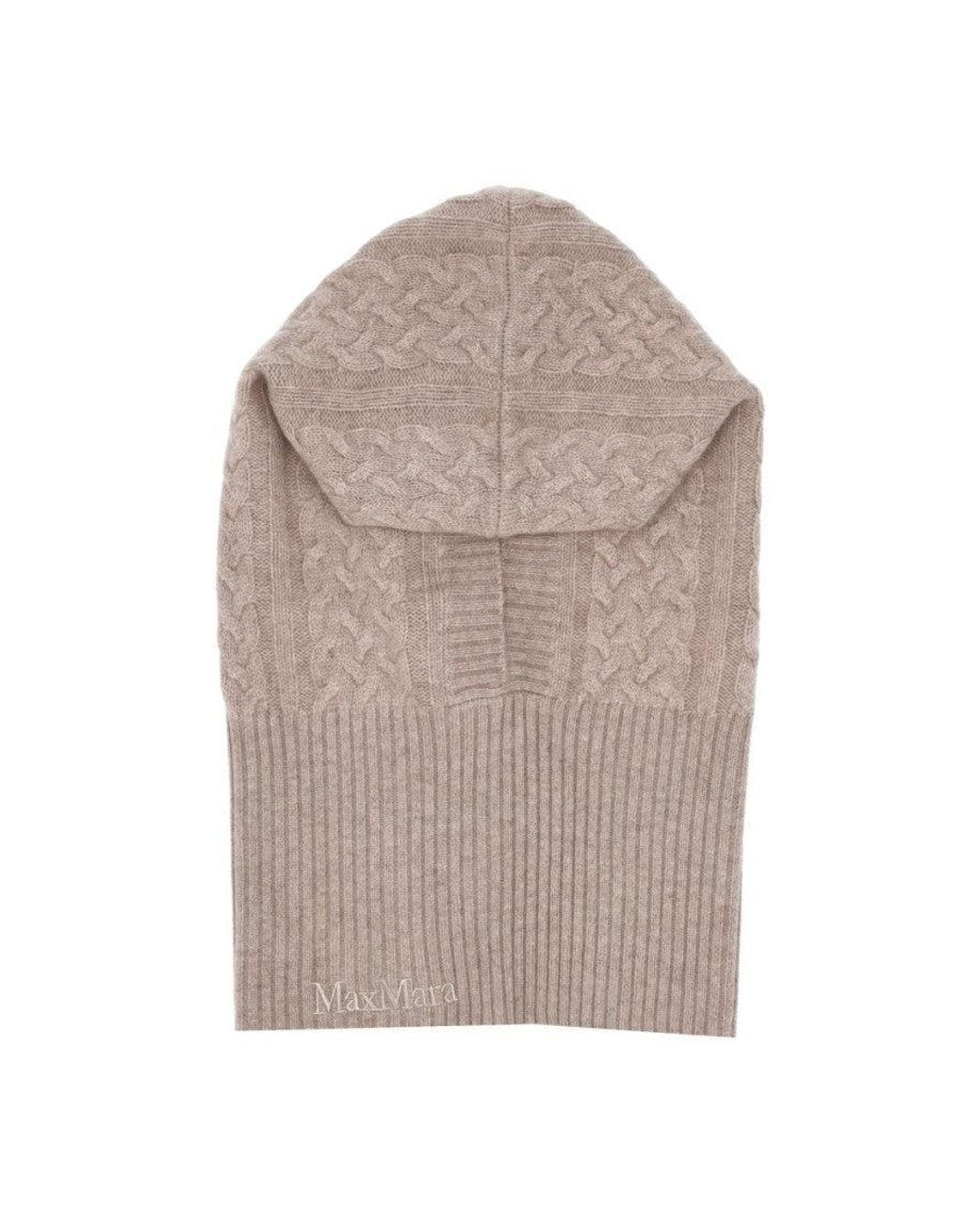 Max Mara Gray Knitted Balaclava Hat